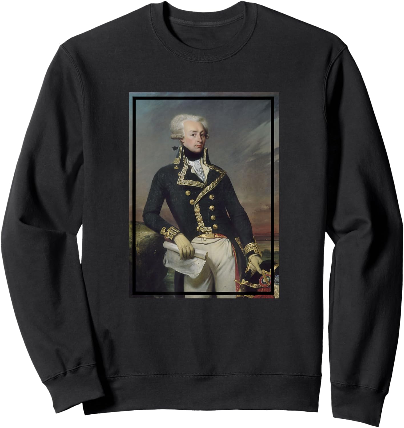 Marquis de Lafayette Portrait Painting (1834) Sweatshirt - Sweatshirt | Black