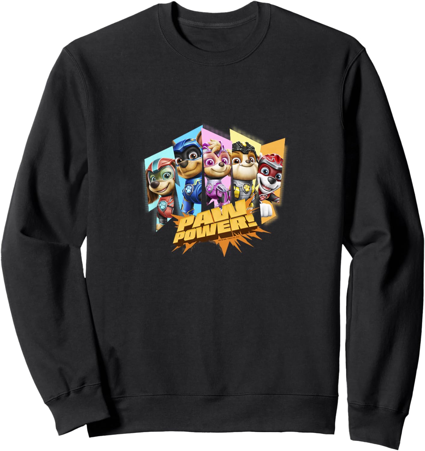 Kids PAW Patrol: The Mighty Movie Paw Power Stripes Poster Sweatshirt - Sweatshirt | Black