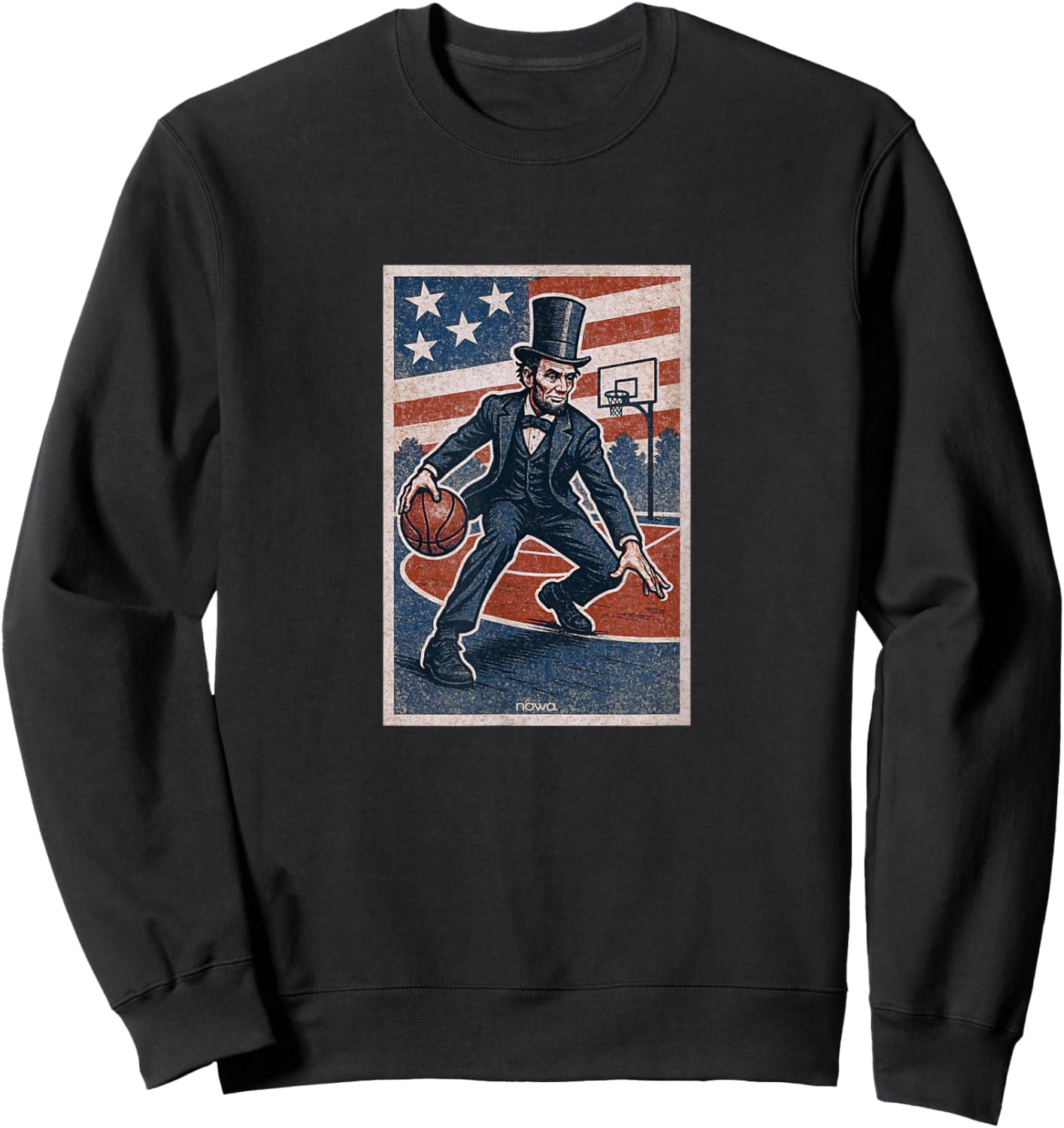 ABE Lincoln Dribbling - American Basketball Player Sweatshirt - Sweatshirt | Black