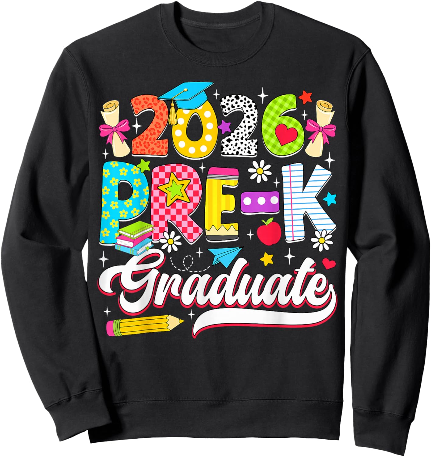 Pre-K Graduate 2026 Preschool Grad Graduation Boy Girl Kid Sweatshirt - Sweatshirt | Black