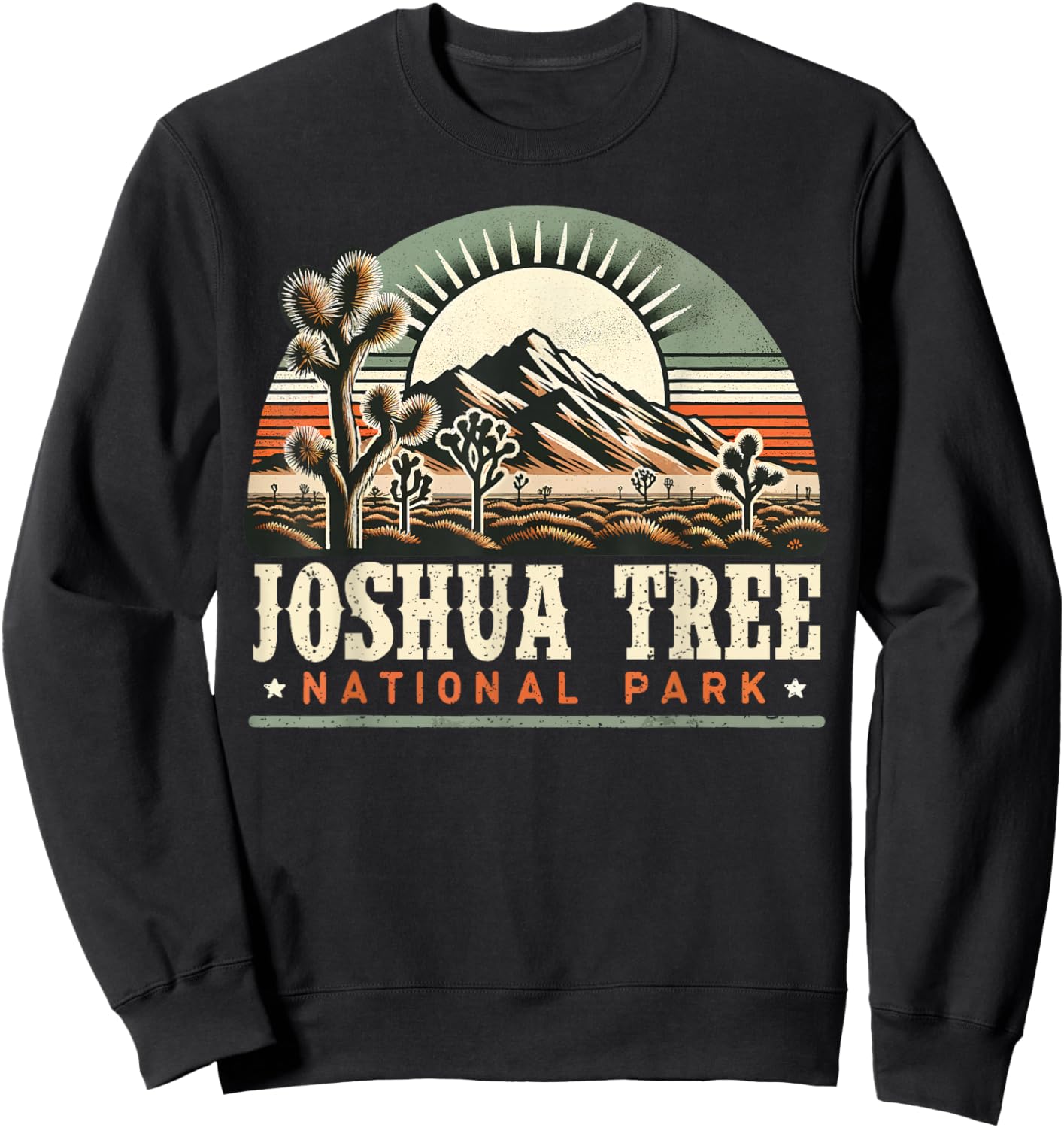 Joshua Tree National Park Retro Vintage Hike Camping Outdoor Sweatshirt - Sweatshirt | Black