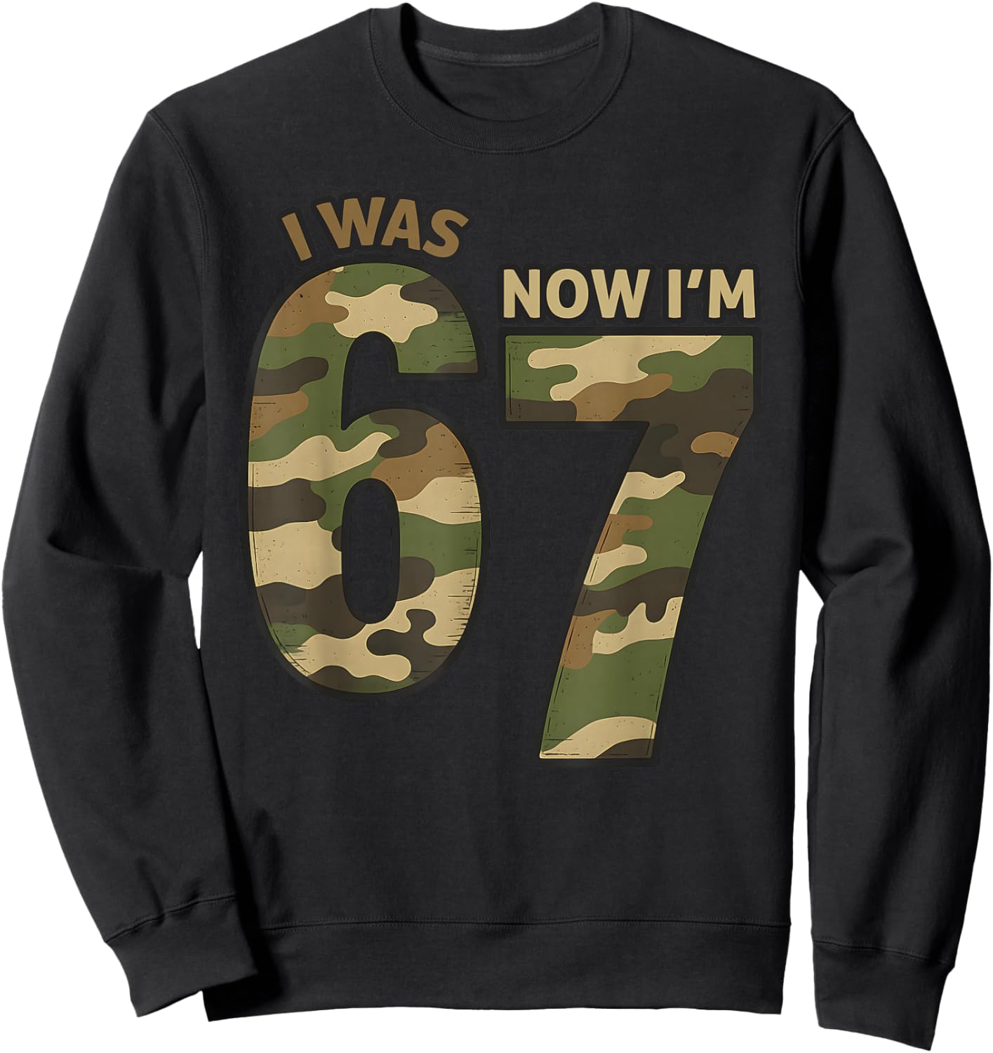 I was 6 Now I'm 7 7th Birthday Camouflage Six Seven 6 7 Kids Sweatshirt - Sweatshirt | Black