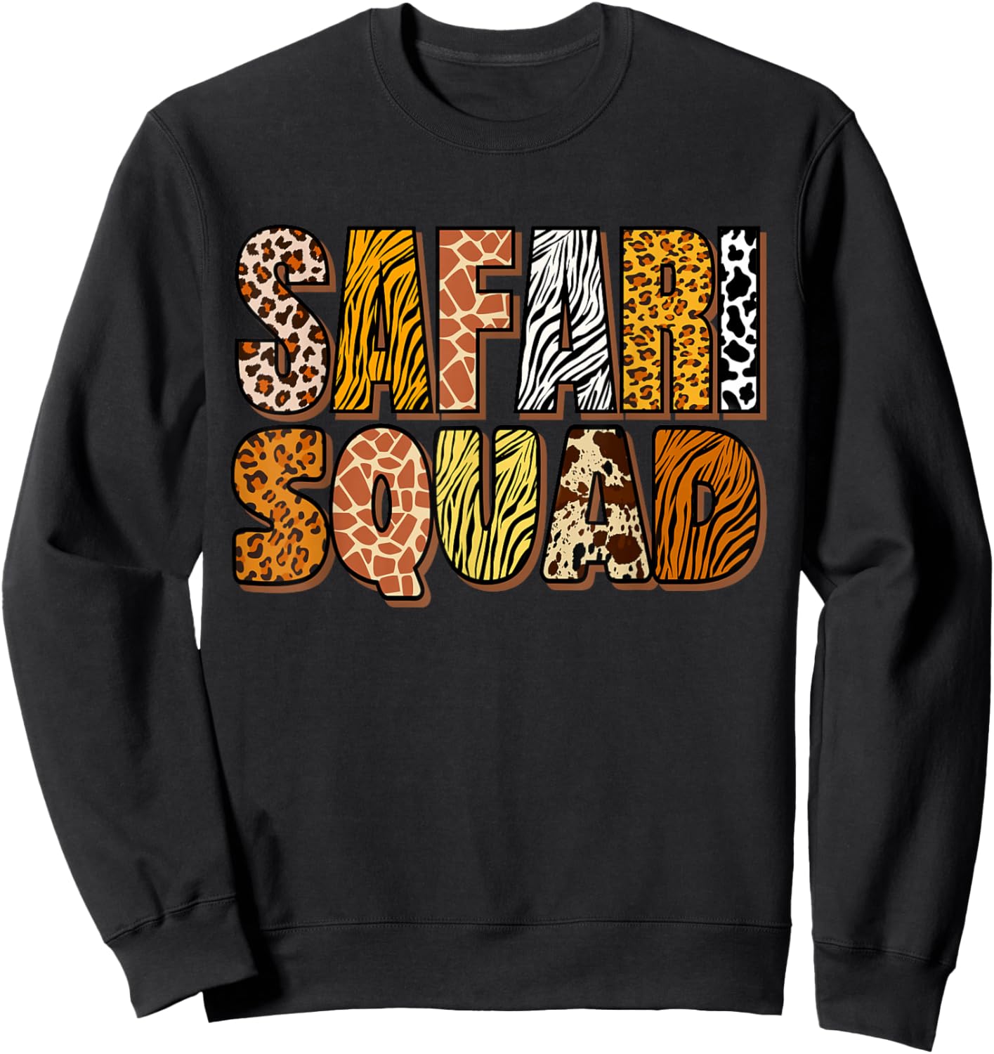 Safari Squad Africa Animal Skin for Boys Girls Children Men Sweatshirt - Sweatshirt | Black