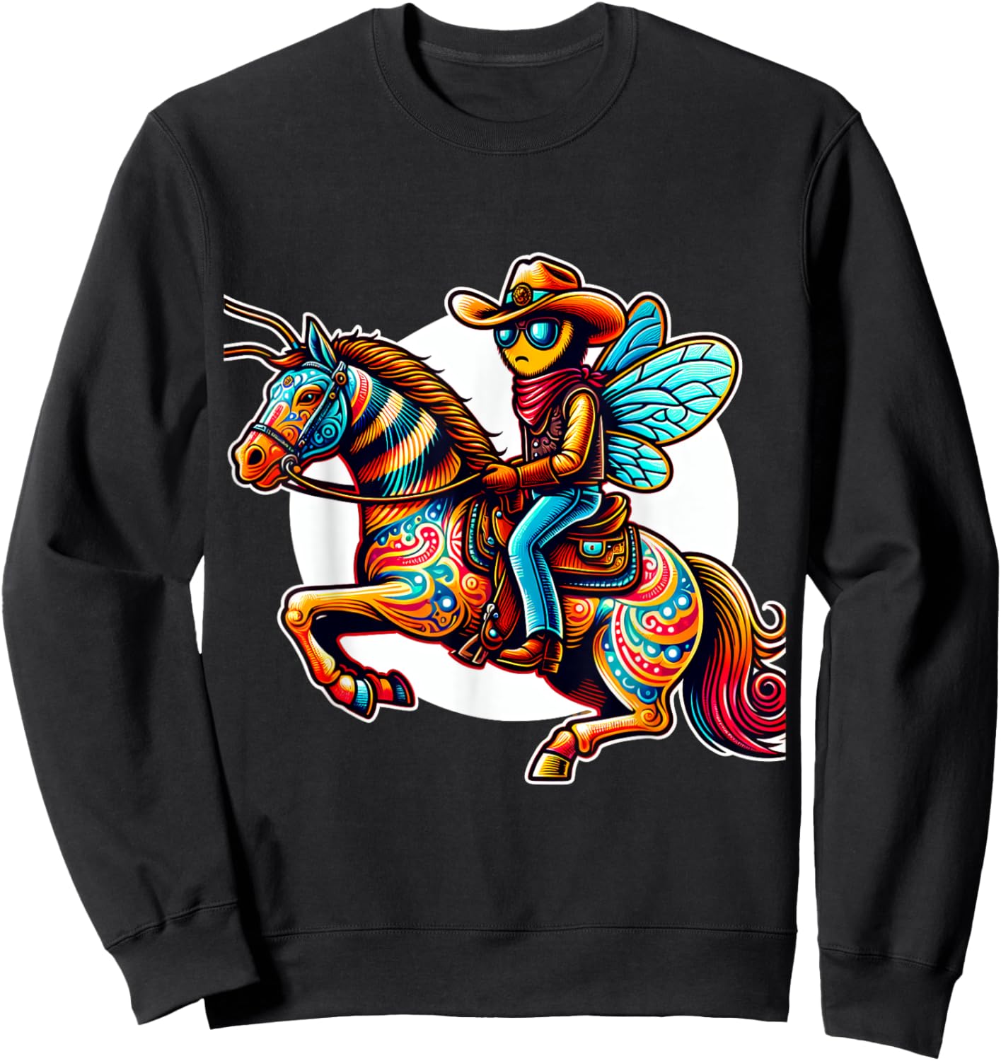 Bee Cowboy on Horse Sweatshirt - Sweatshirt | Black