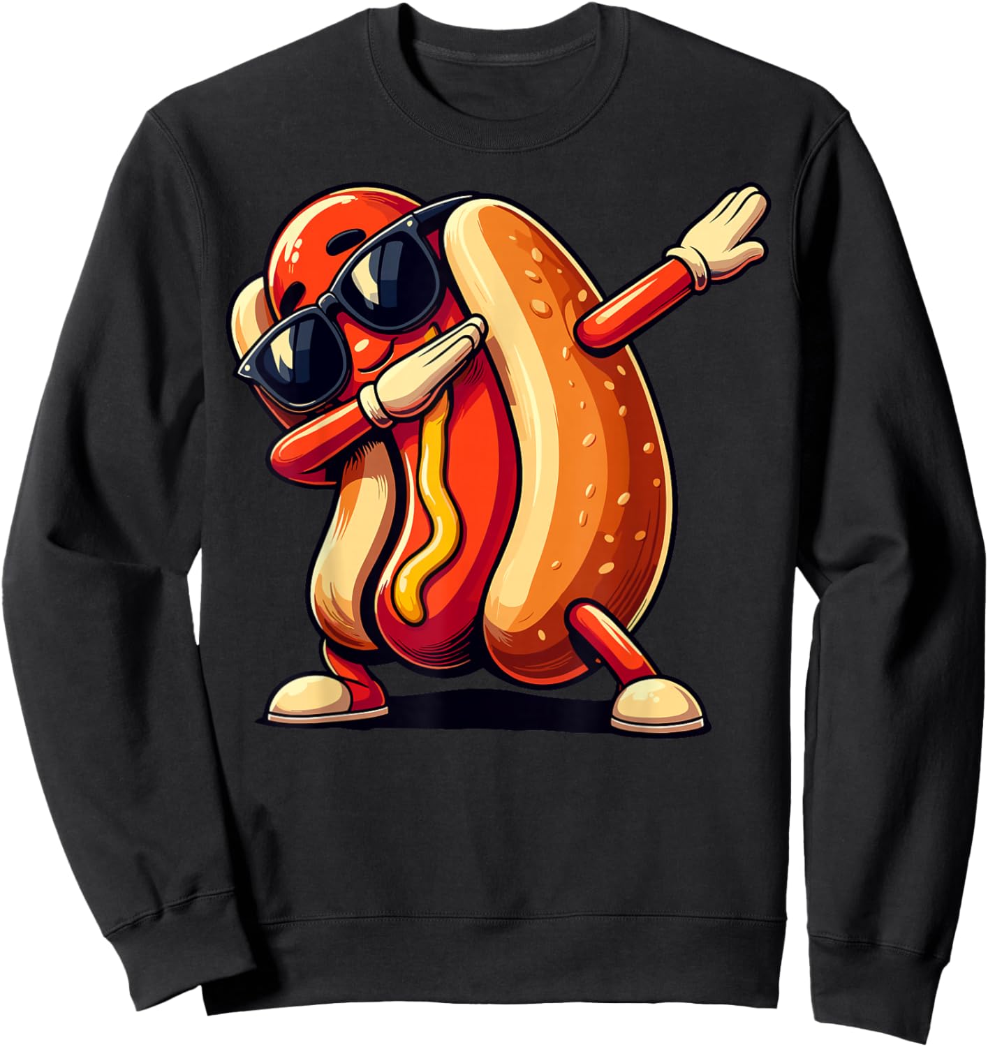 Cool Hot Dog Dabbing Funny Fast Food Hotdog Lovers Toddler Sweatshirt - Sweatshirt | Black