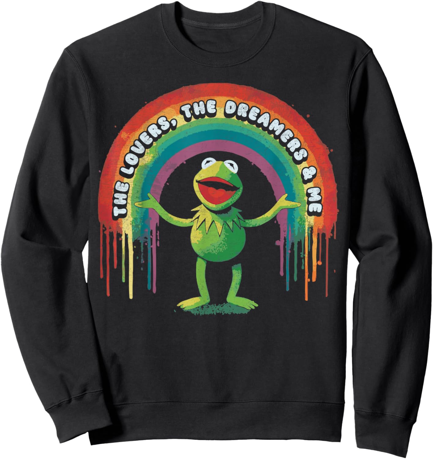 Funny Retro Rainbow Frog Connection The Lovers The Dreamers Sweatshirt - Sweatshirt | Black