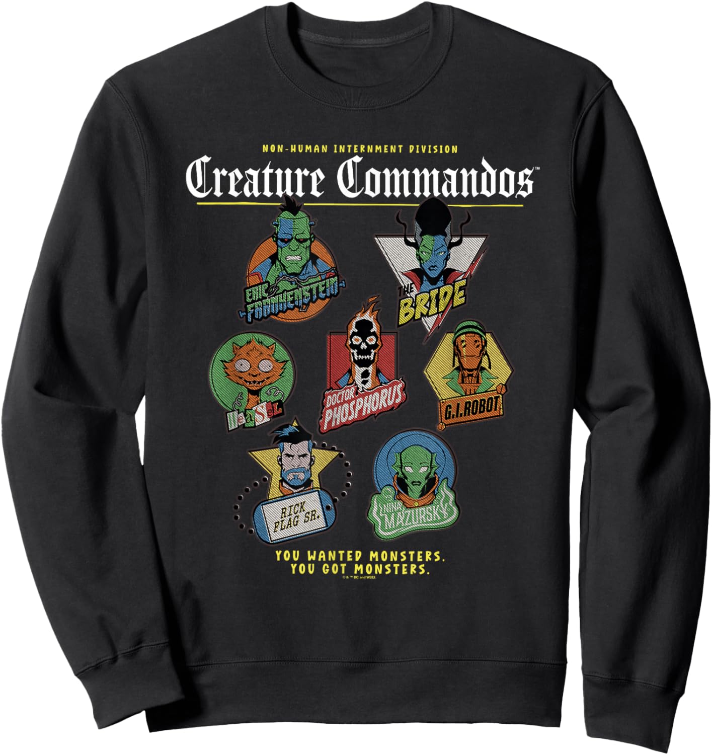 Creature Commandos Badges Sweatshirt - Sweatshirt | Black