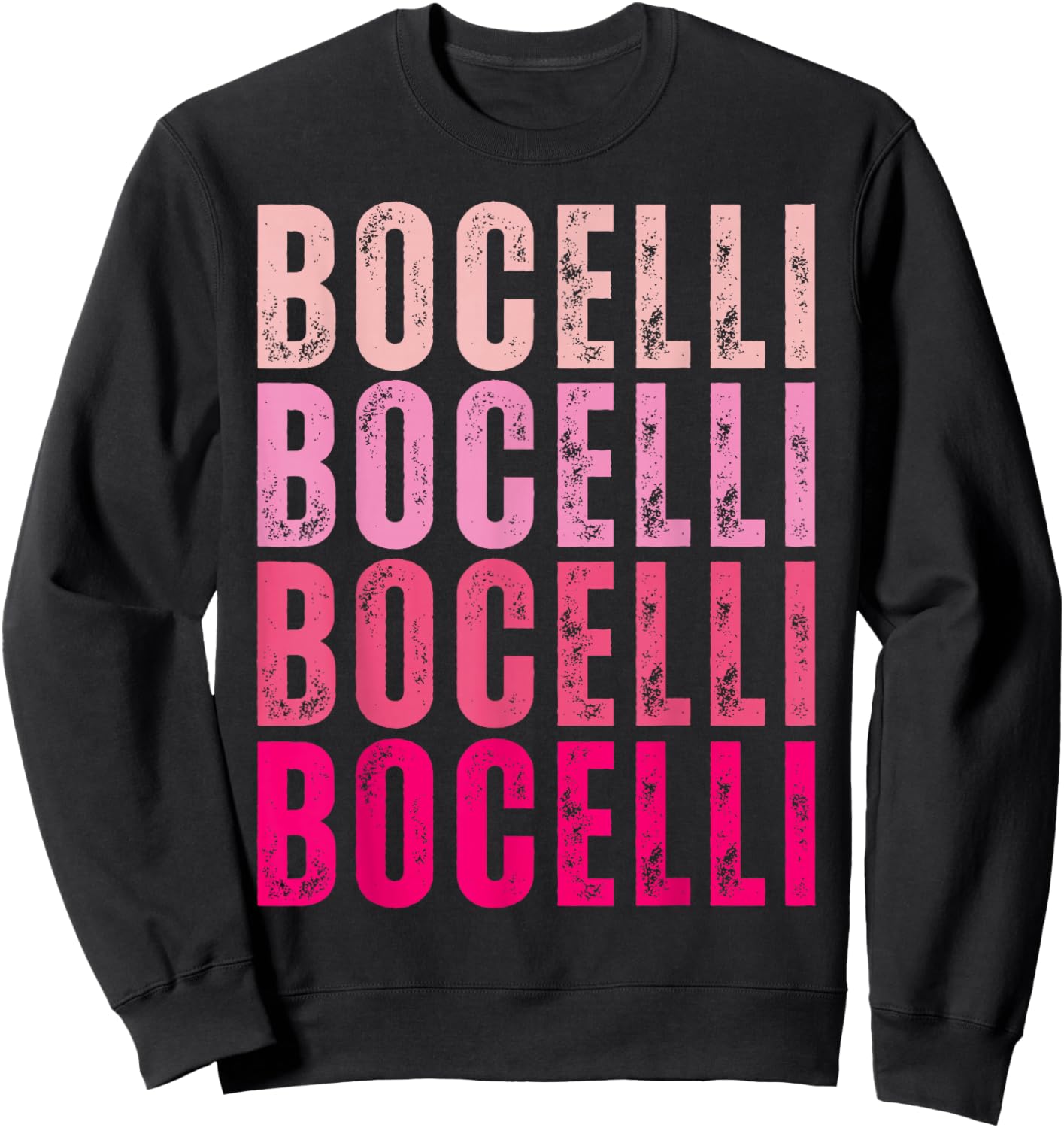 Vintage Bocelli Personalized Name I Love Bocelli Sweatshirt - Sweatshirt | Black