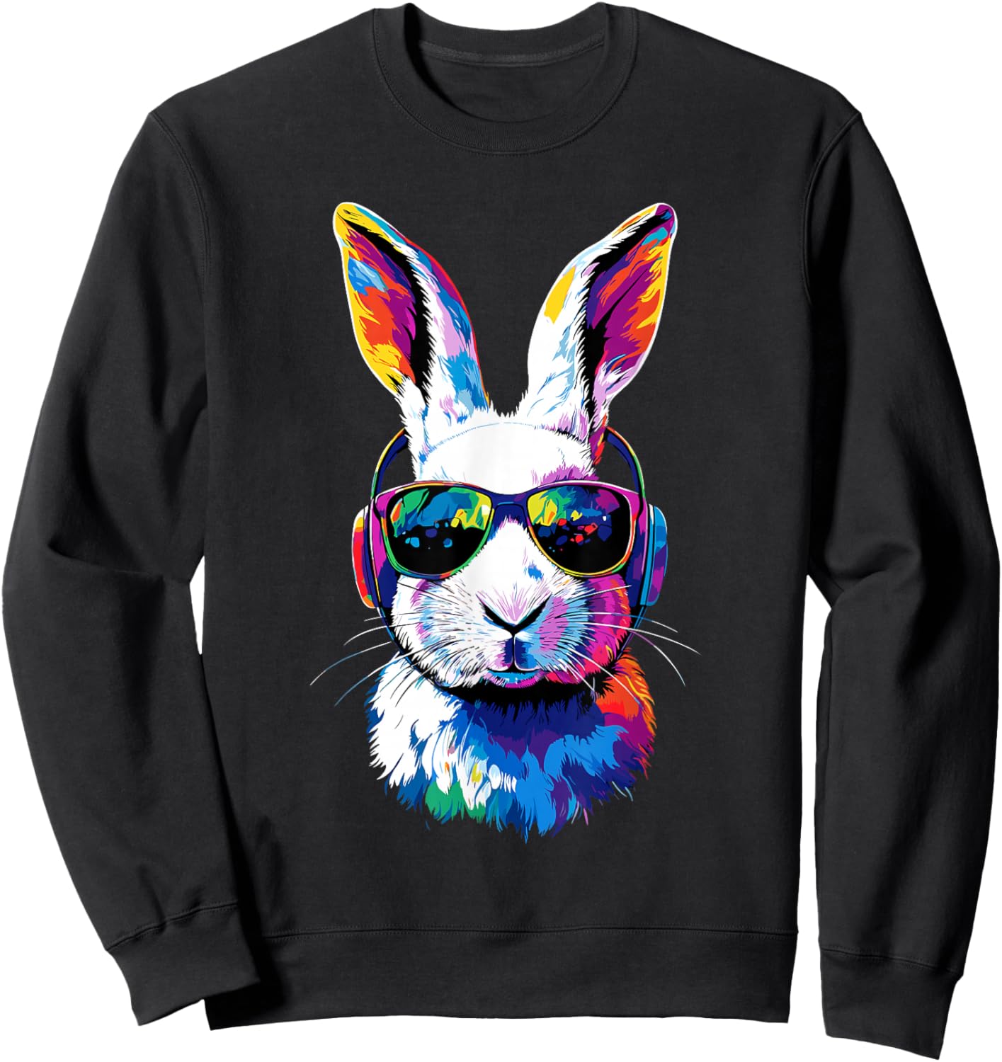 Rabbit Snow Hare Hare Fleece Hare White Rabbit Sweatshirt - Sweatshirt | Black