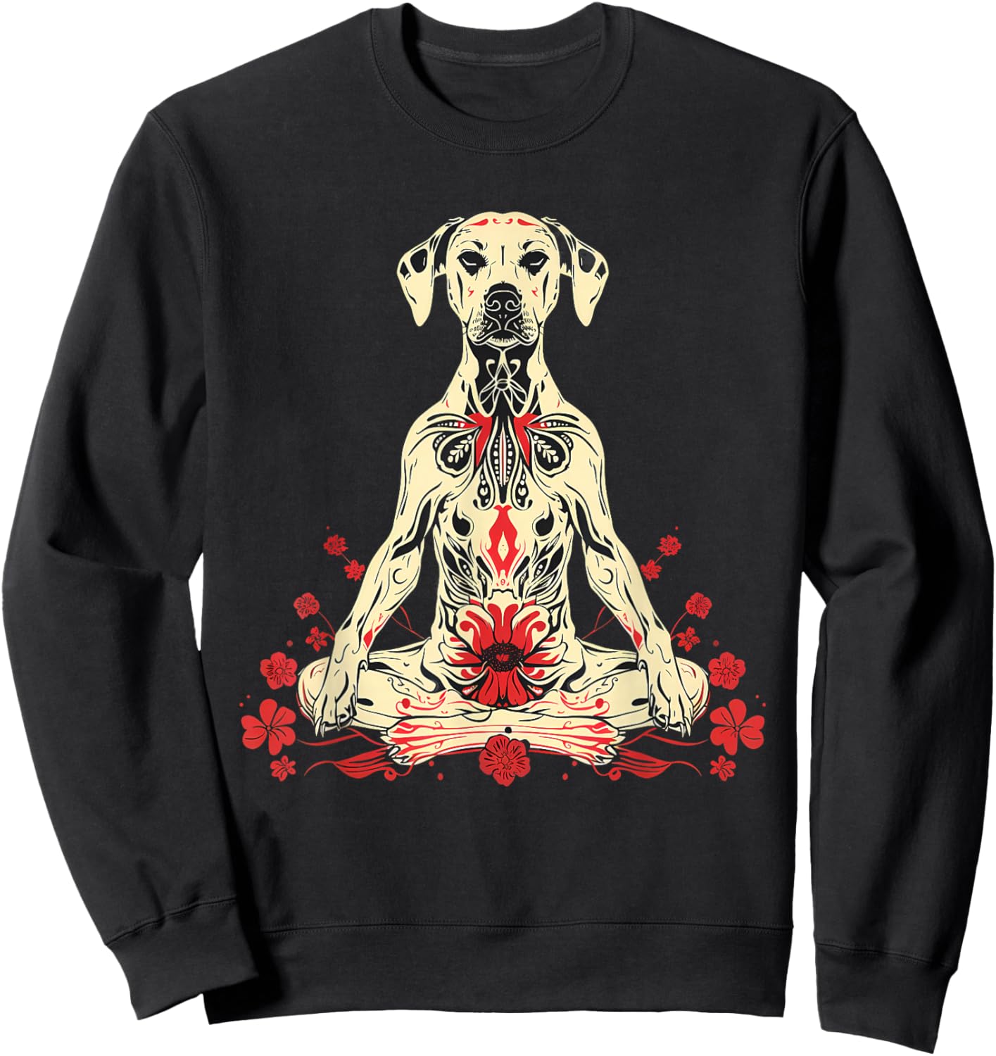 Dog Buddha Meditation Spiritual Yoga Buddhist Spirituality Sweatshirt - Sweatshirt | Black