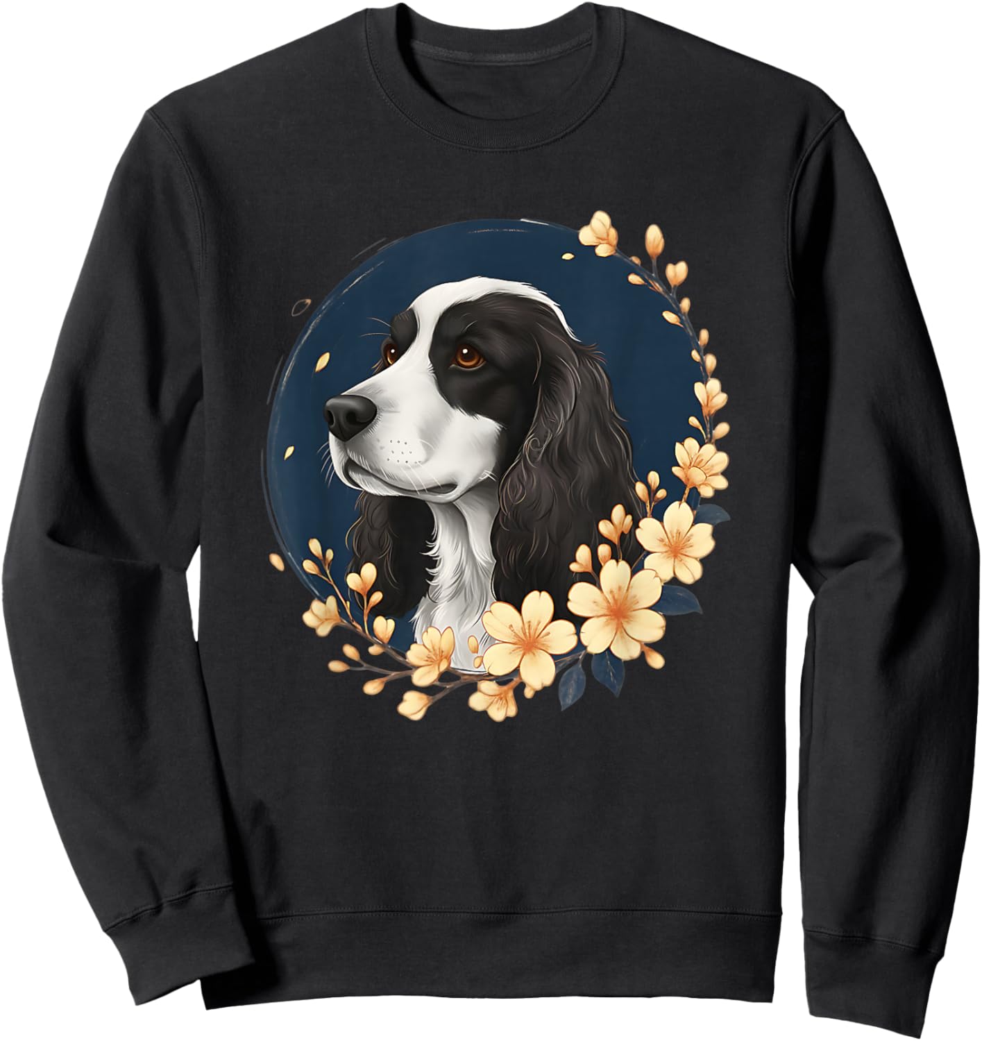 Black and White Cocker Spaniel Dog Lover Sweatshirt - Sweatshirt | Black