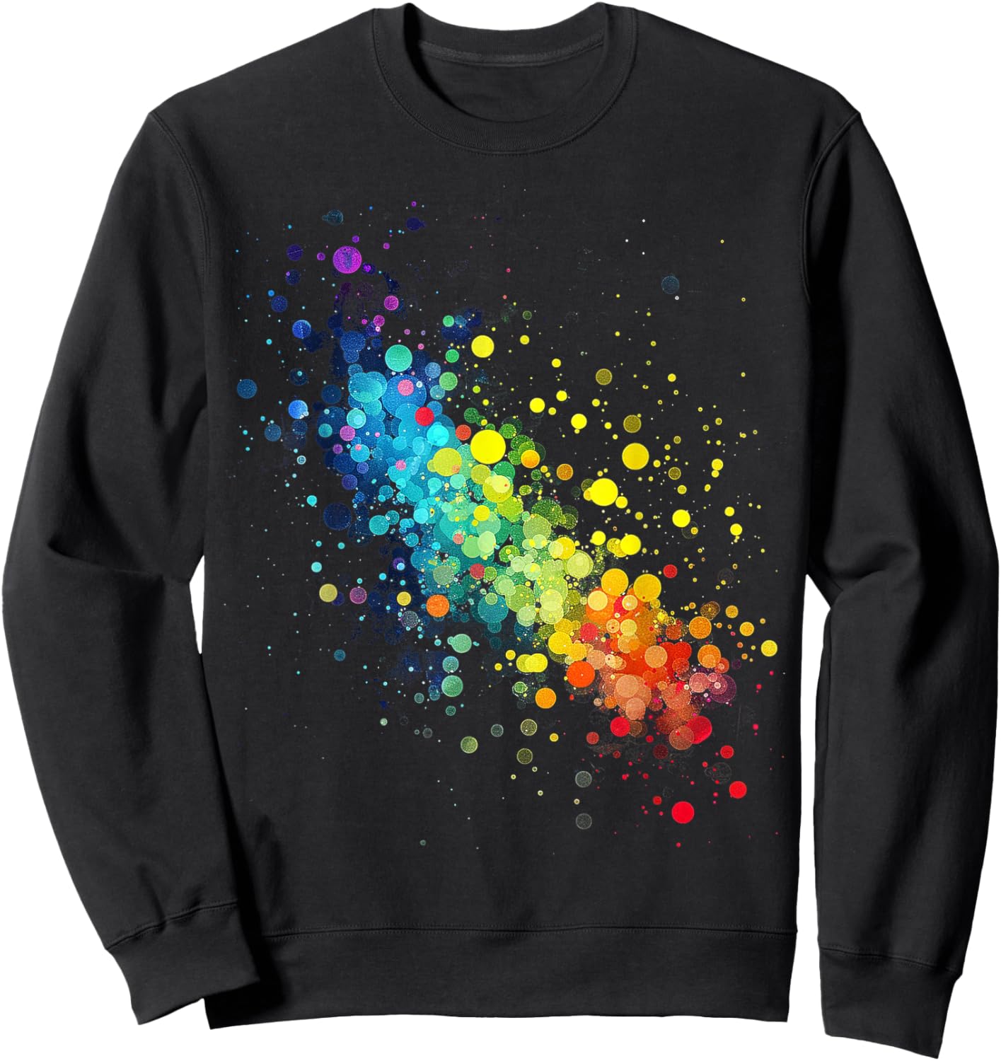 Colorful Watercolor Dot Sweatshirt - Sweatshirt | Black