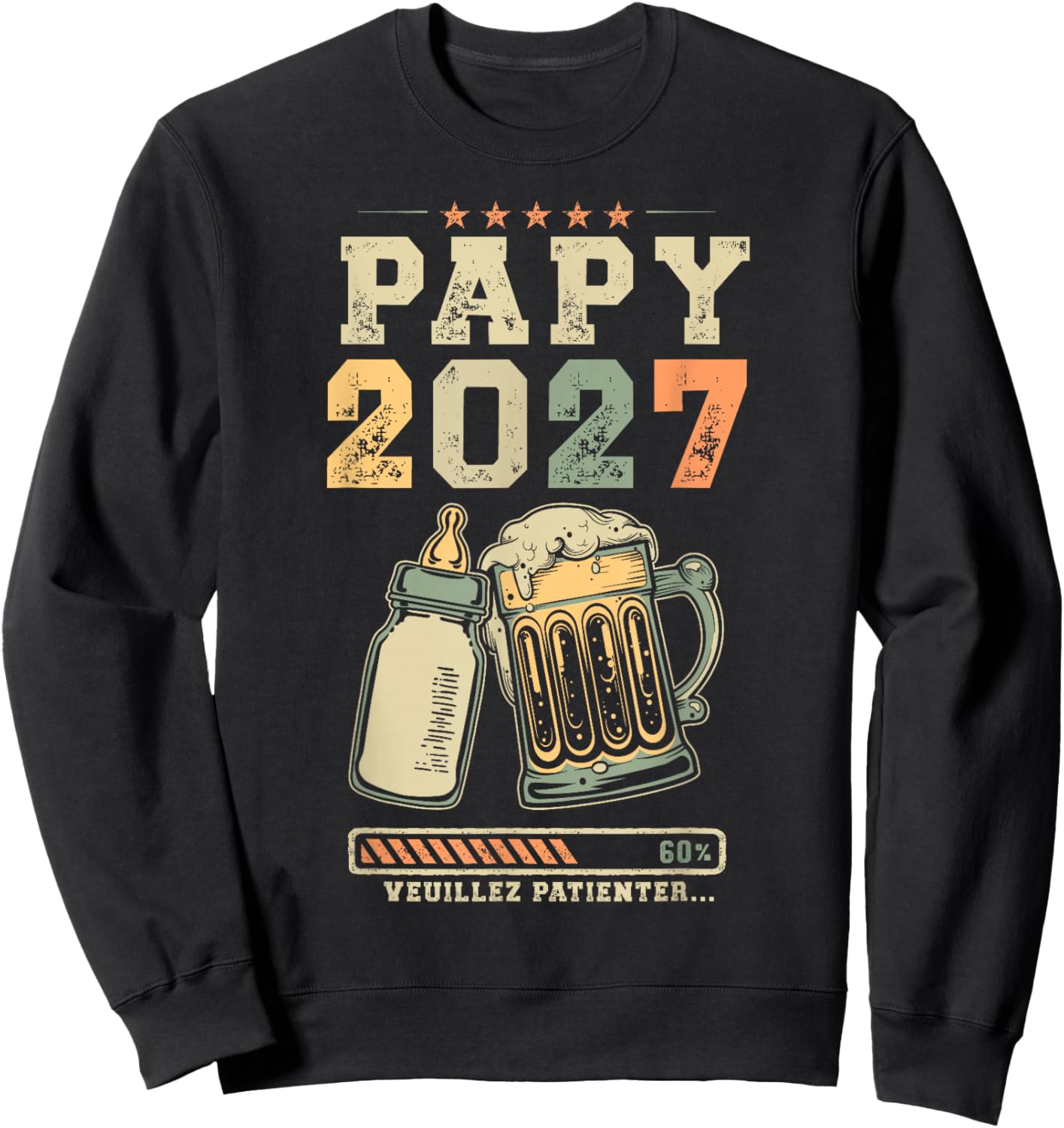 Futur Papy 2027 Bientôt Grand-Père Annonce Grossesse Sweatshirt - Sweatshirt | Black