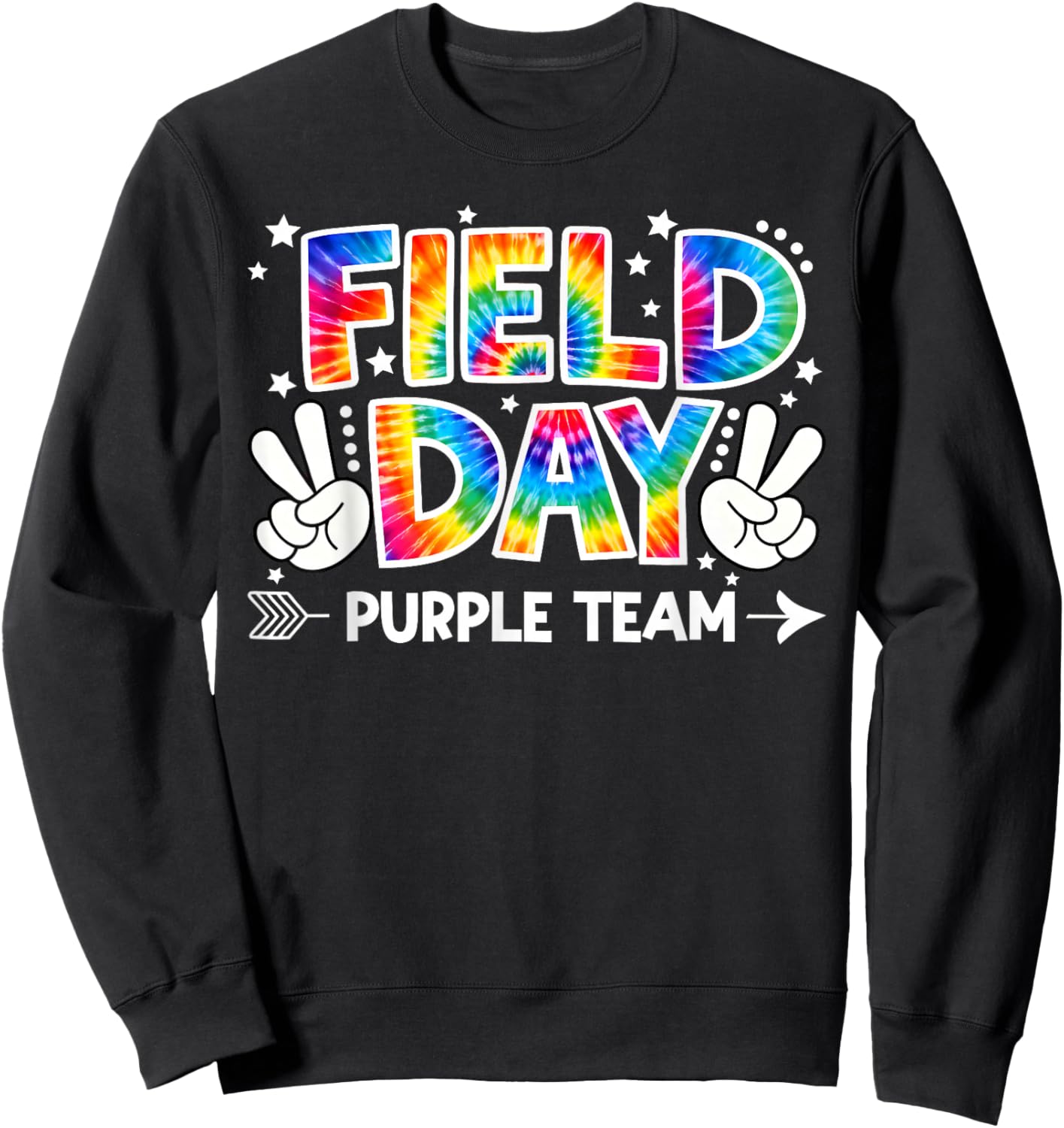 Field Day Purple Team Peace Hand Tie Dye Men Women Kid Sweatshirt - Sweatshirt | Black