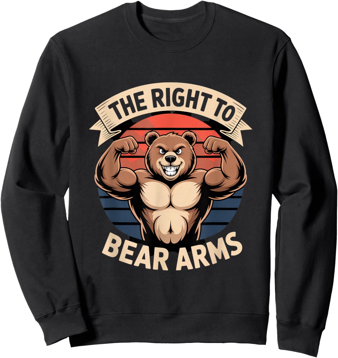 The Right to Bear Arms Muscular Bear Vintage Sweatshirt - Sweatshirt | Black