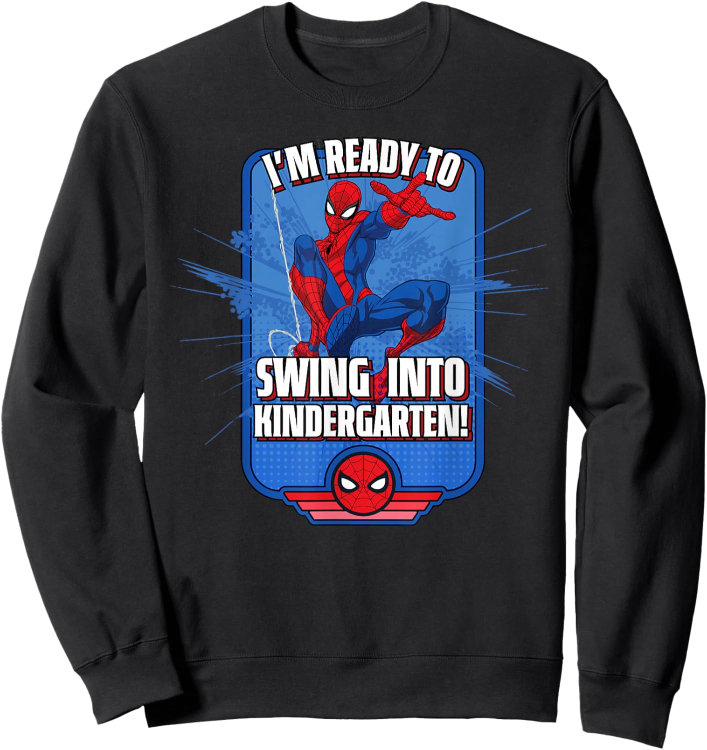 Marvel Spider-Man I'm Ready to Swing Into Kindergarten! Sweatshirt - Sweatshirt | Black