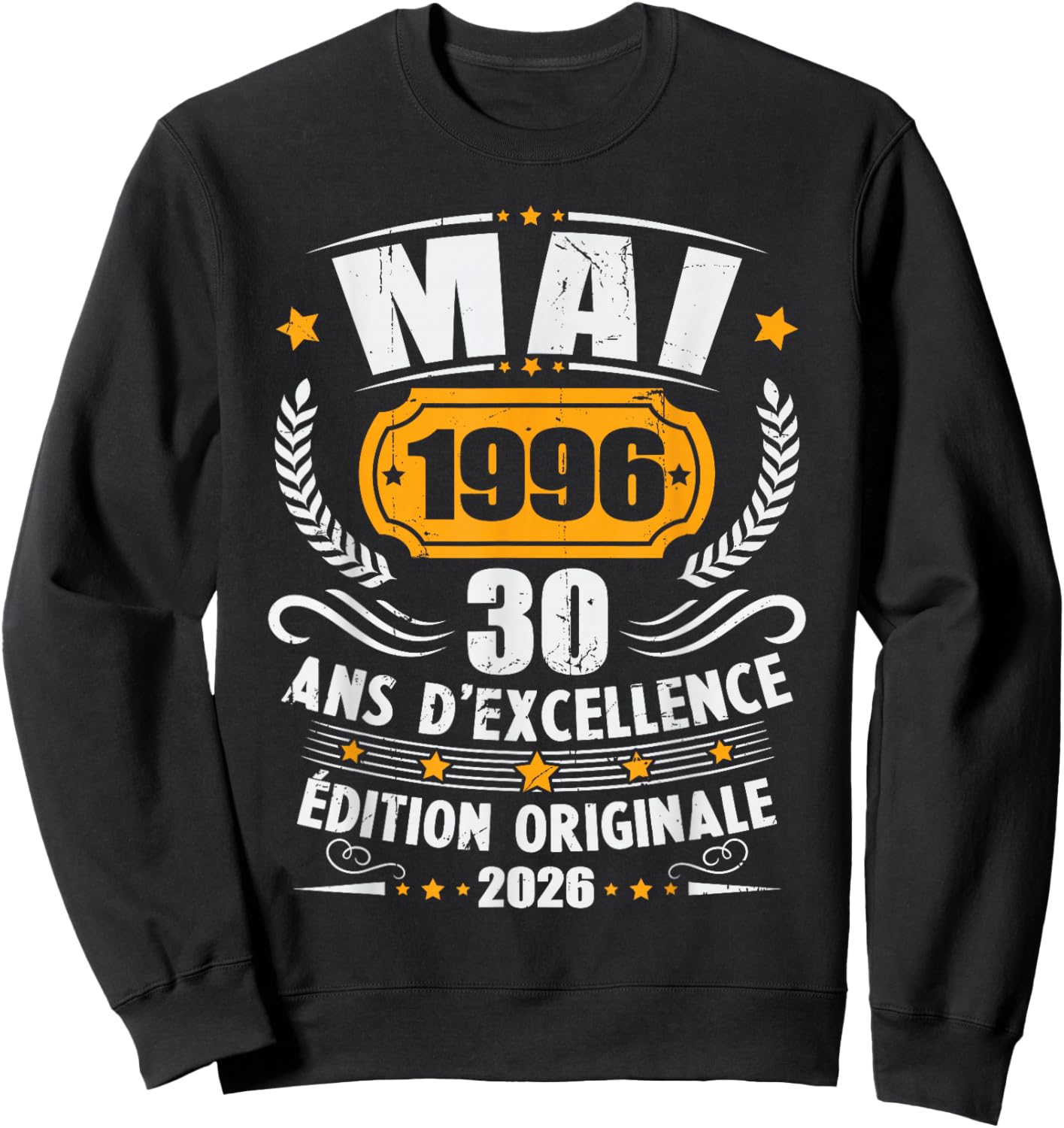 Vintage Mai 1996 Cadeau Anniversaire 30 Ans Hommes Femmes Sweatshirt - Sweatshirt | Black