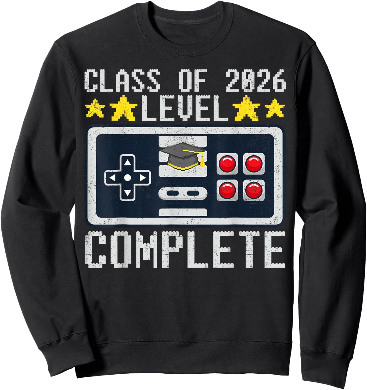 Class of 2026 Level Complete Graduation Gamers Boys Kids Sweatshirt - Sweatshirt | Black