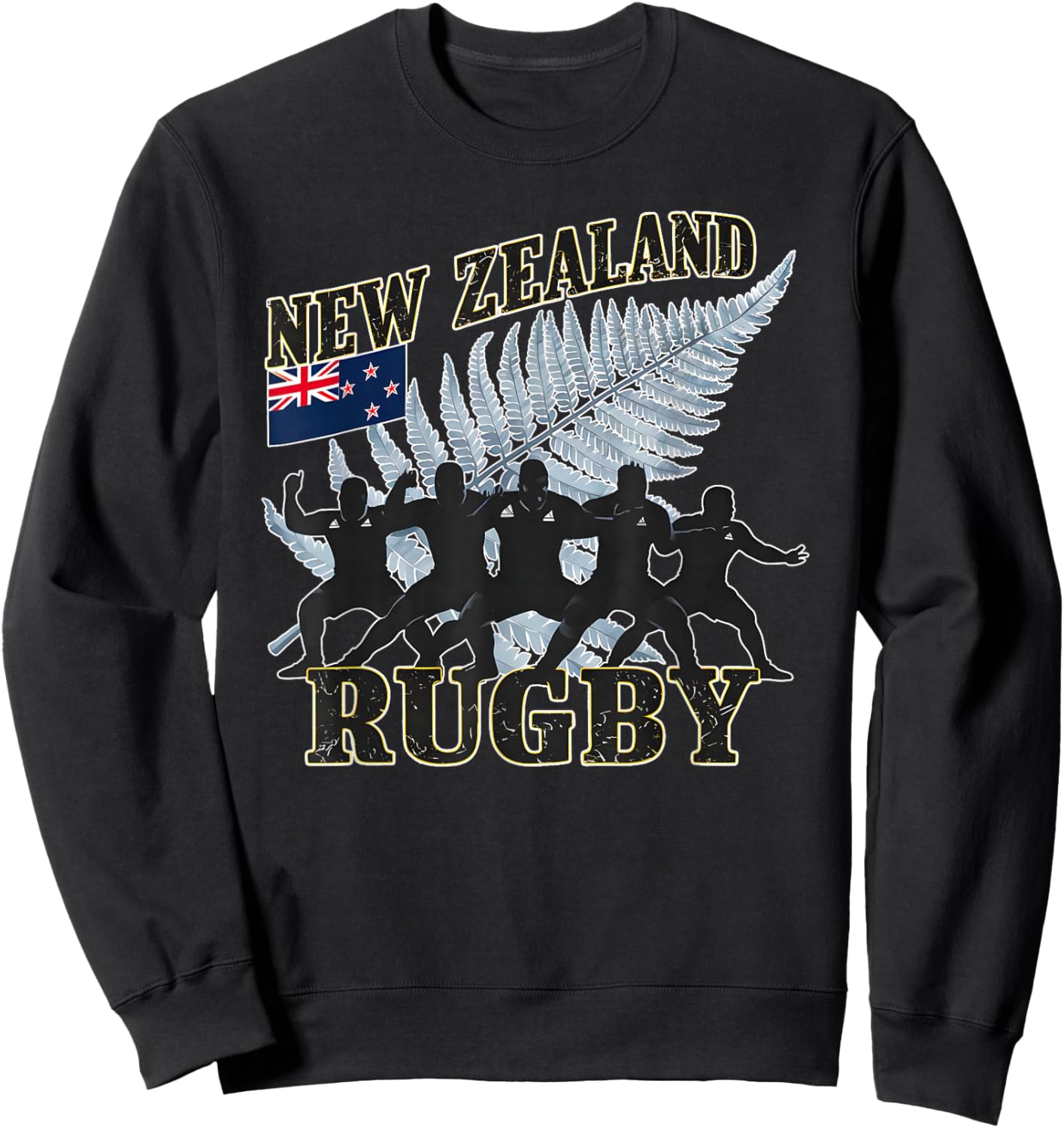 New Zealand Rugby Fan shirt All black Haka Maori dance Sweatshirt - Sweatshirt | Black