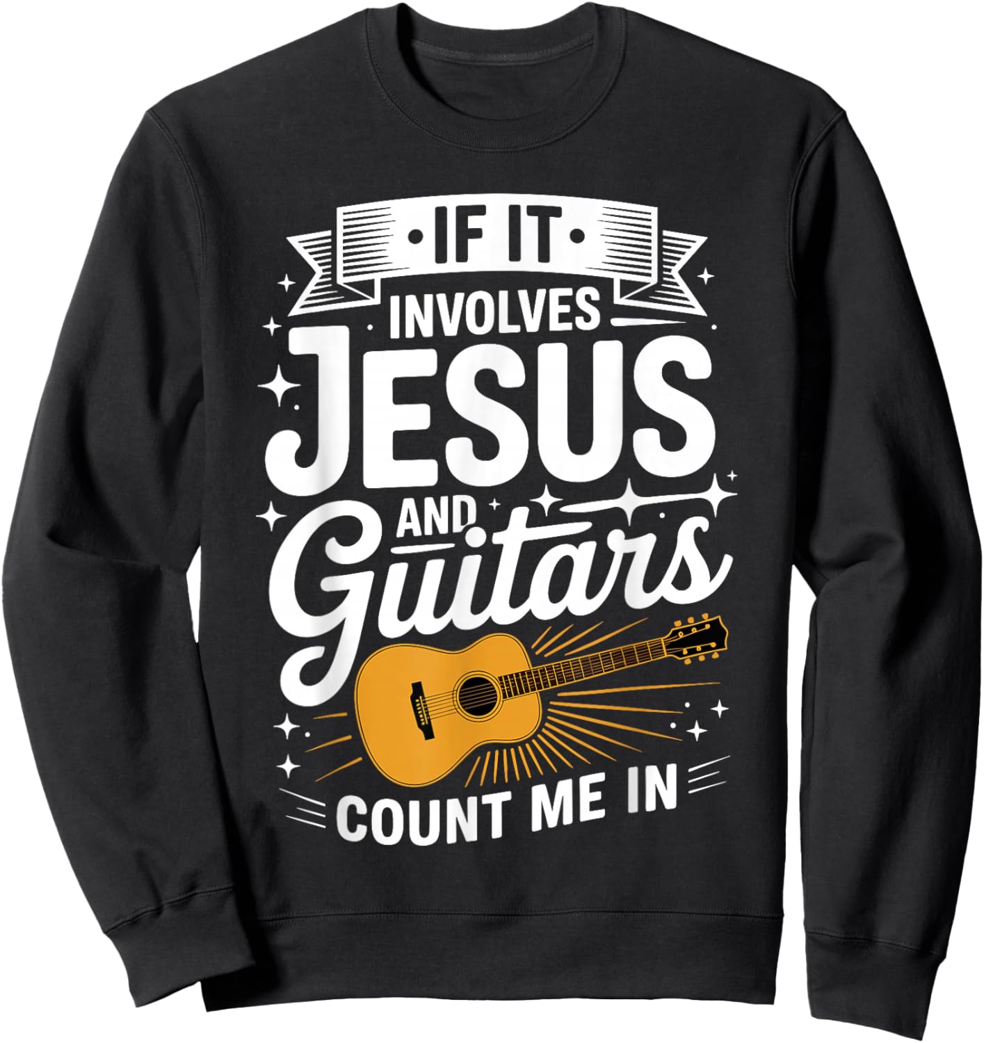 Funny Guitar Design Women Guitarist Guitar Player Sweatshirt - Sweatshirt | Black