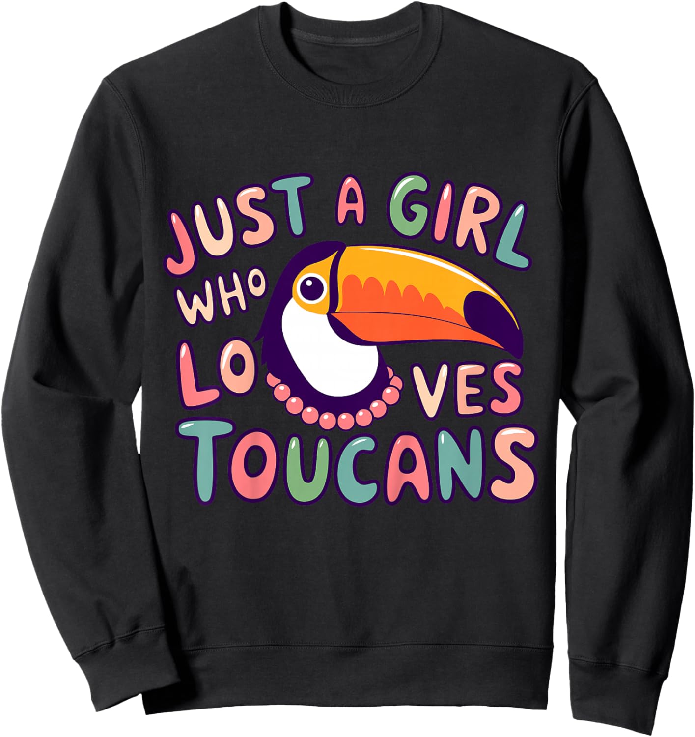 Kids Girl Toucan Kids Sweatshirt - Sweatshirt | Black