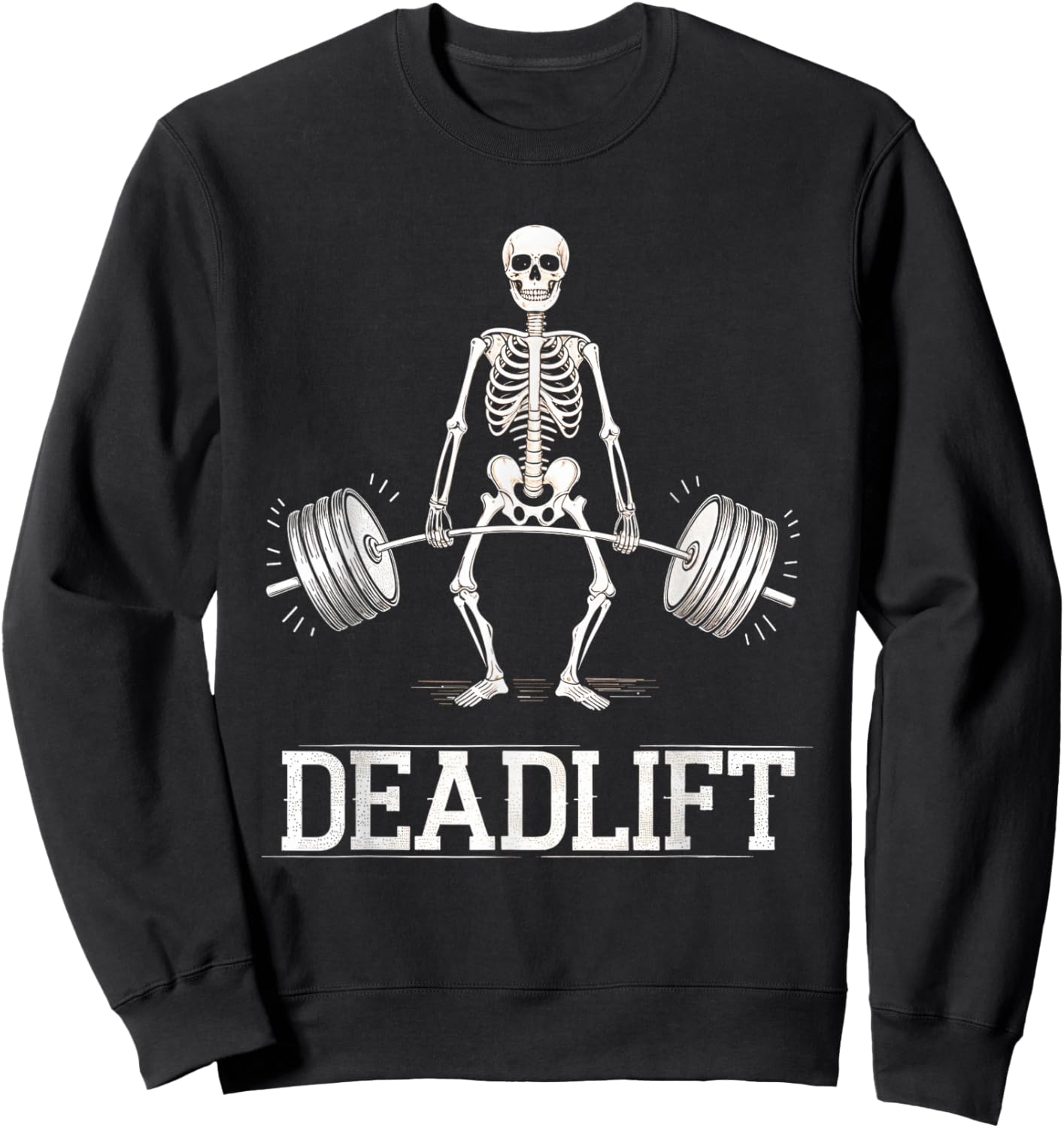 Deadlift Skeleton Weightlifting Fitness Gym Workout Sweatshirt - Sweatshirt | Black