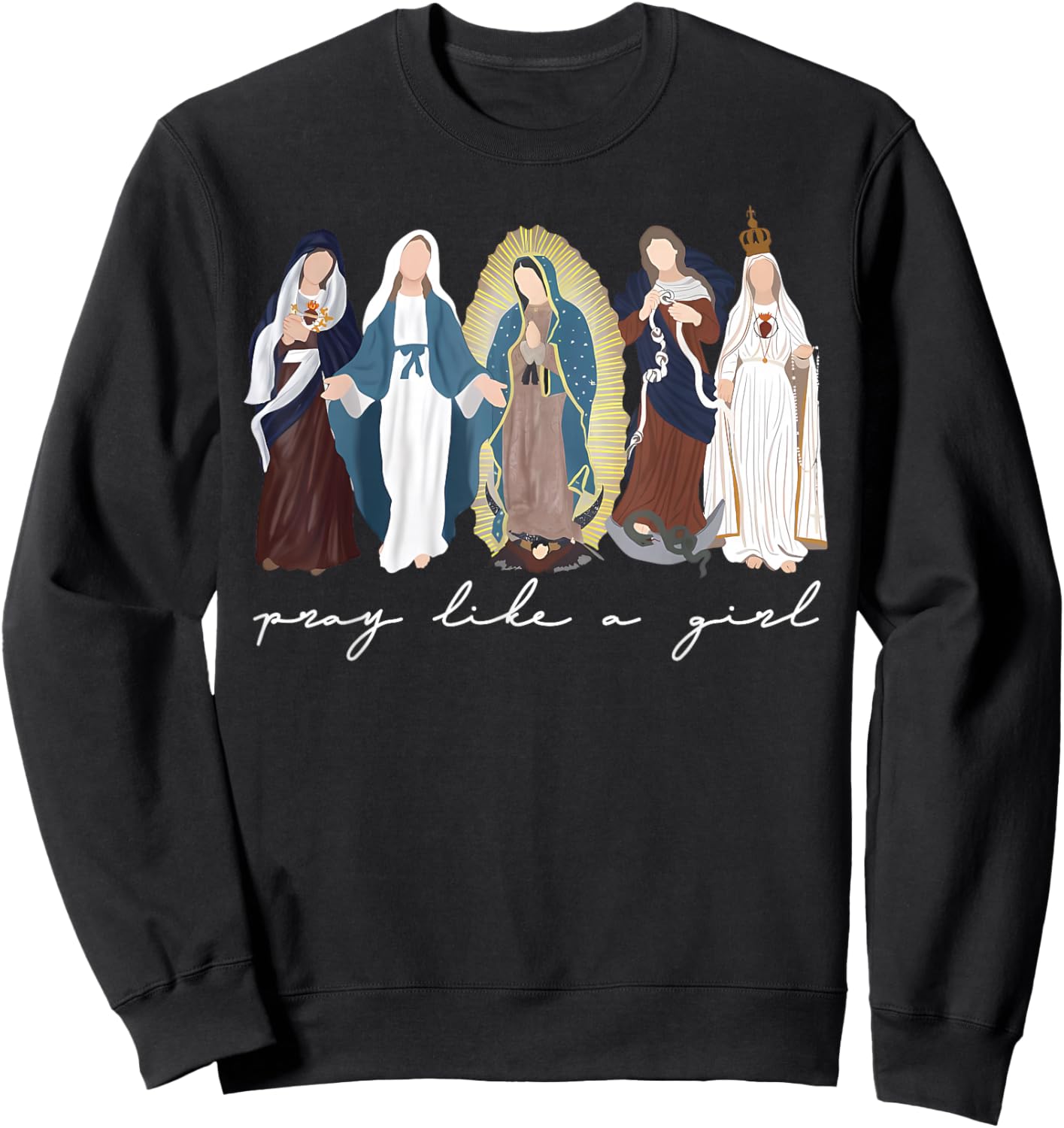 Catholic Saints Women Religious Men Women Kids Sweatshirt - Sweatshirt | Black