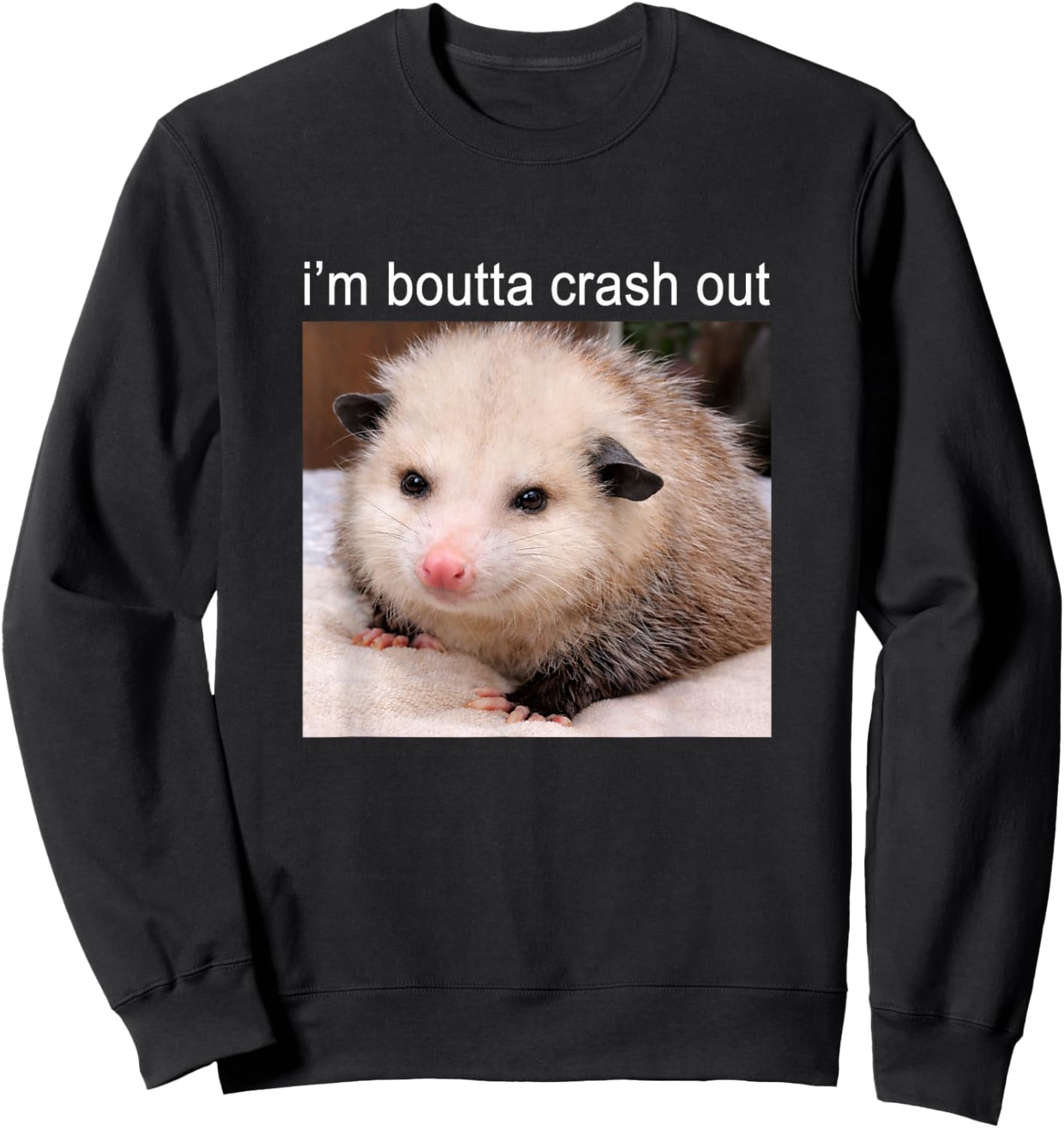 I'm Boutta Crash Out Funny Possum Meme Sweatshirt - Sweatshirt | Black