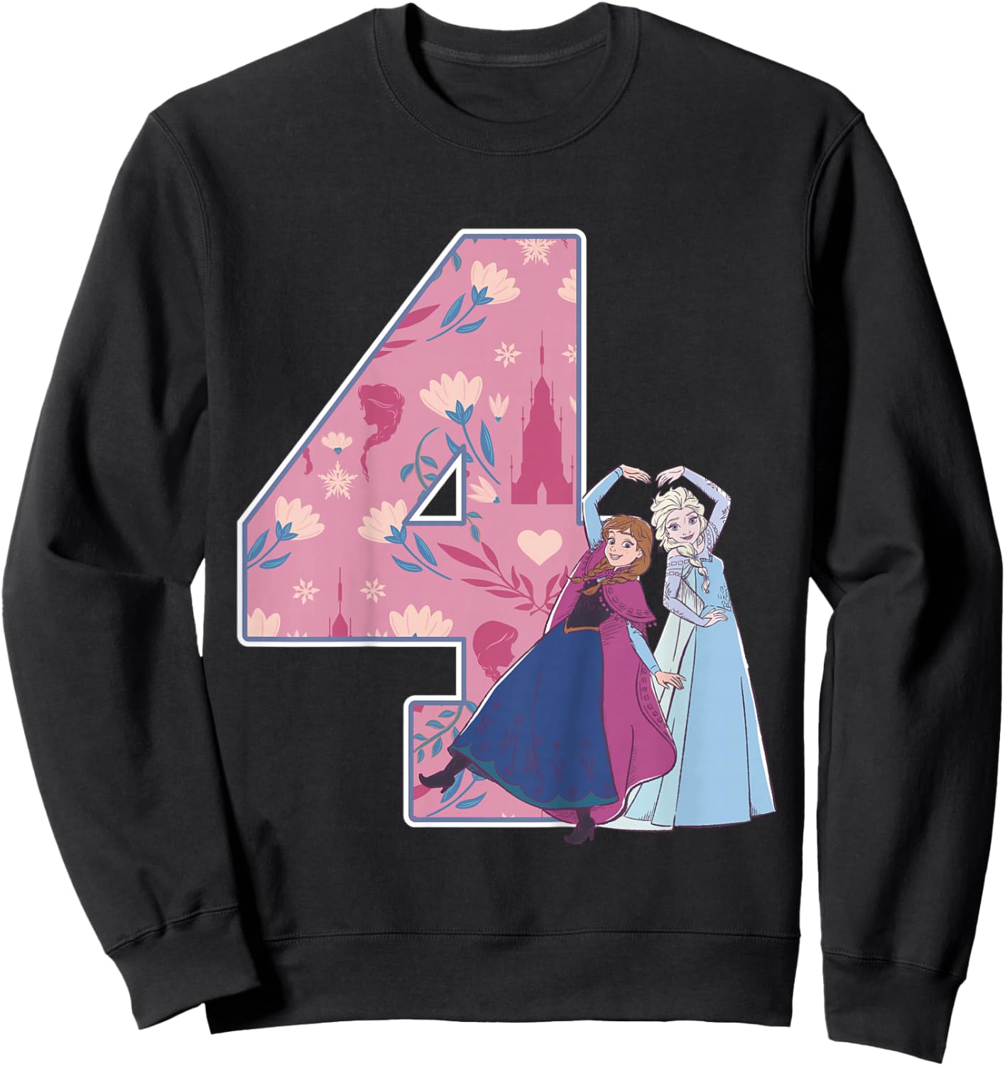 Frozen Sisters 4 Geburtstag Sweatshirt - Sweatshirt | Black