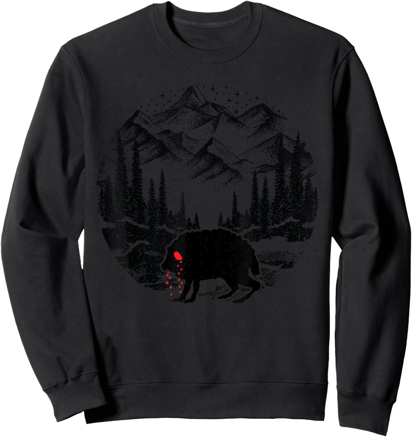 Funny Monster Squonk in Forest Folklore Cryptid Introvert Sweatshirt - Sweatshirt | Black