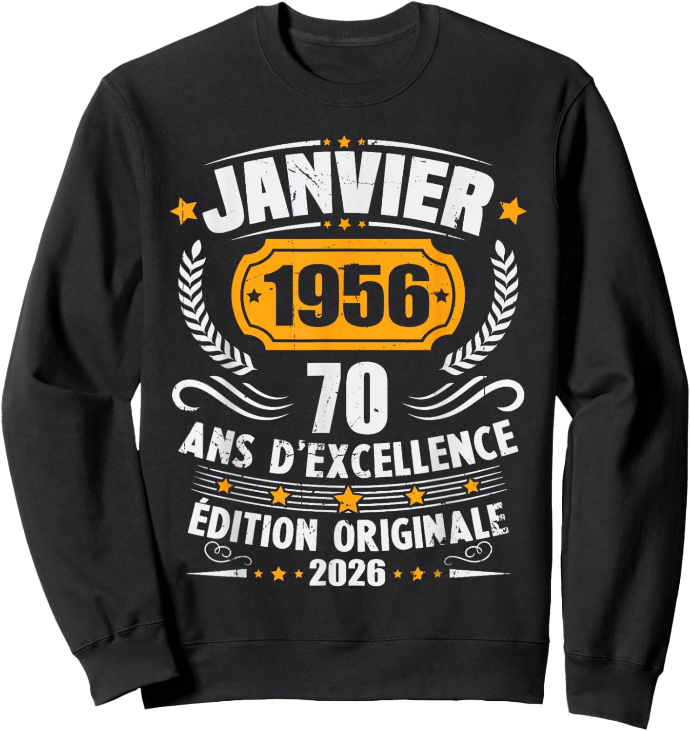 Vintage January 1956 Birthday Gift 70 Years Men Sweatshirt - Sweatshirt | Black