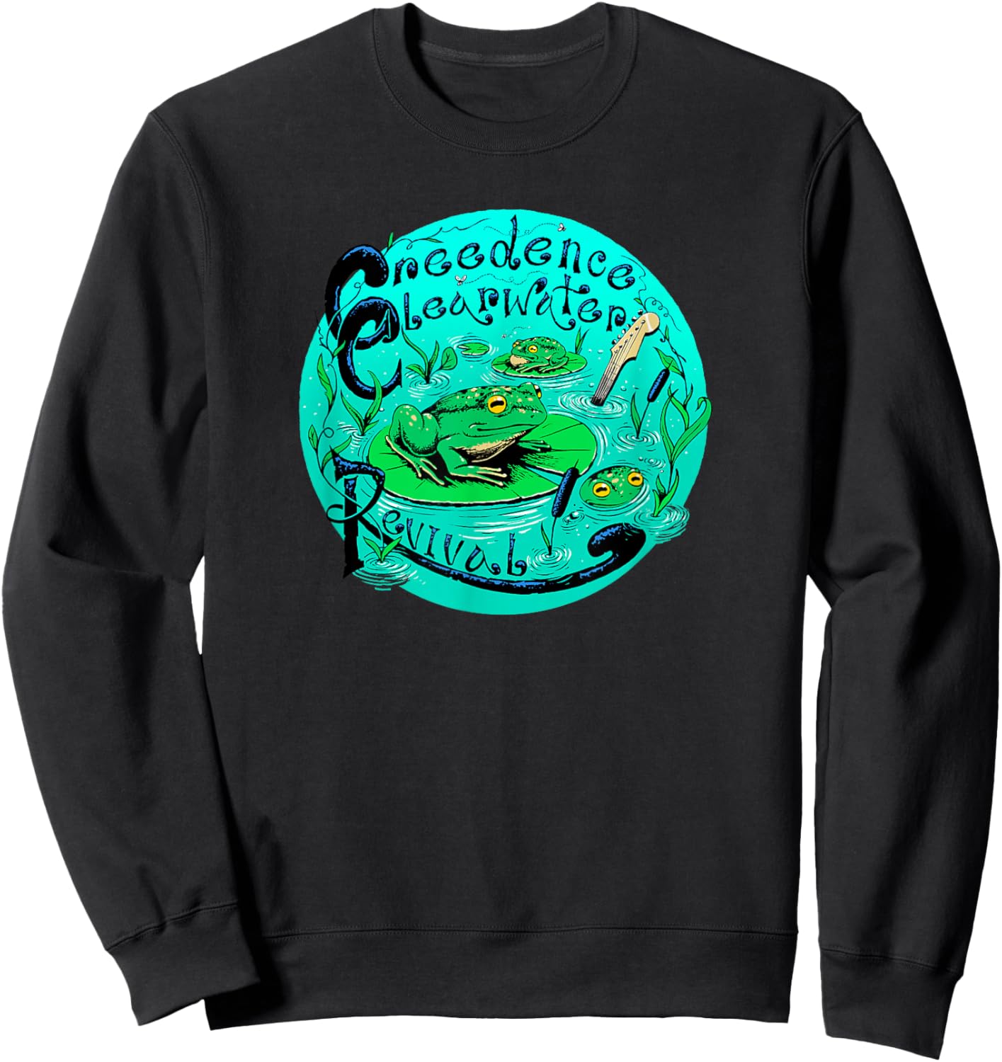 Creedence Clearwater Revival Frog & Lilypad Sweatshirt - Sweatshirt | Black