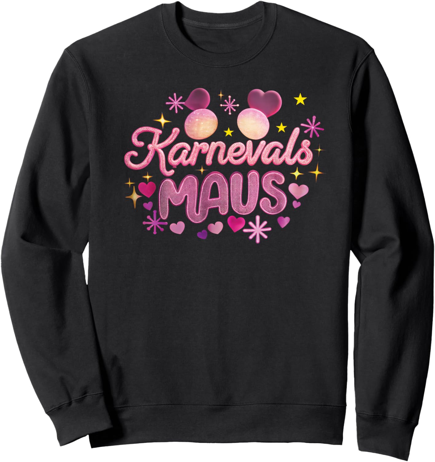 Karnevalsmaus Faschingskostüm Karneval Mädchen Konfetti Sweatshirt - Sweatshirt | Black