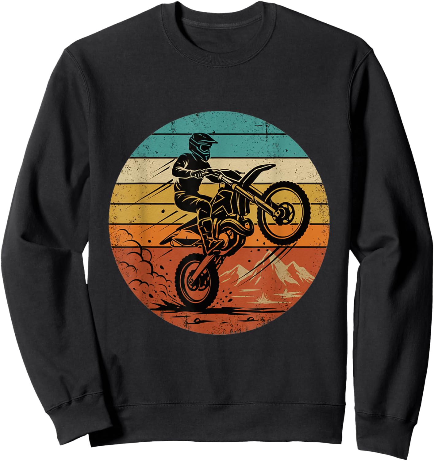 Vintage Motocross Retro Dirt Bike Rider Racing Bike Sweatshirt - Sweatshirt | Black
