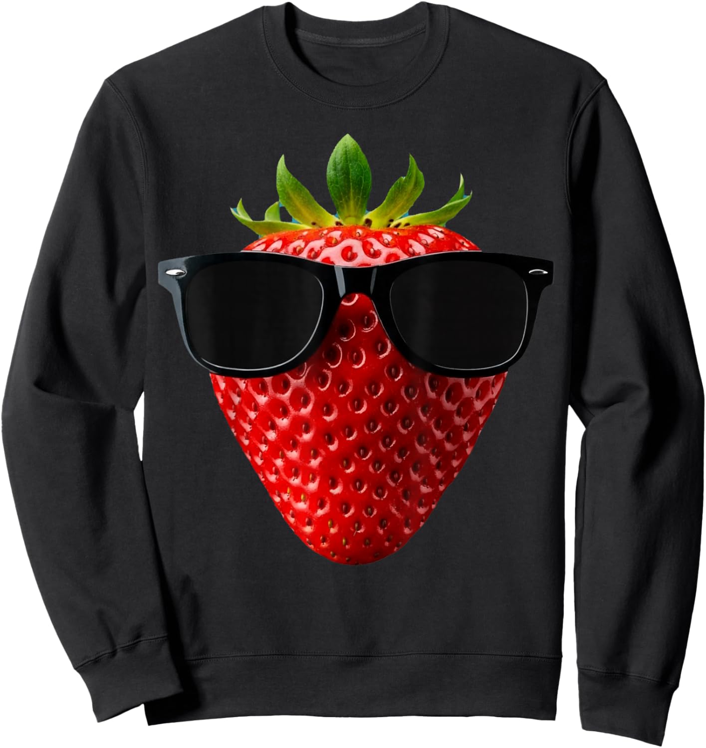 Coole Erdbeere trägt Sonnenbrille lustige Früchte Sweatshirt - Sweatshirt | Black