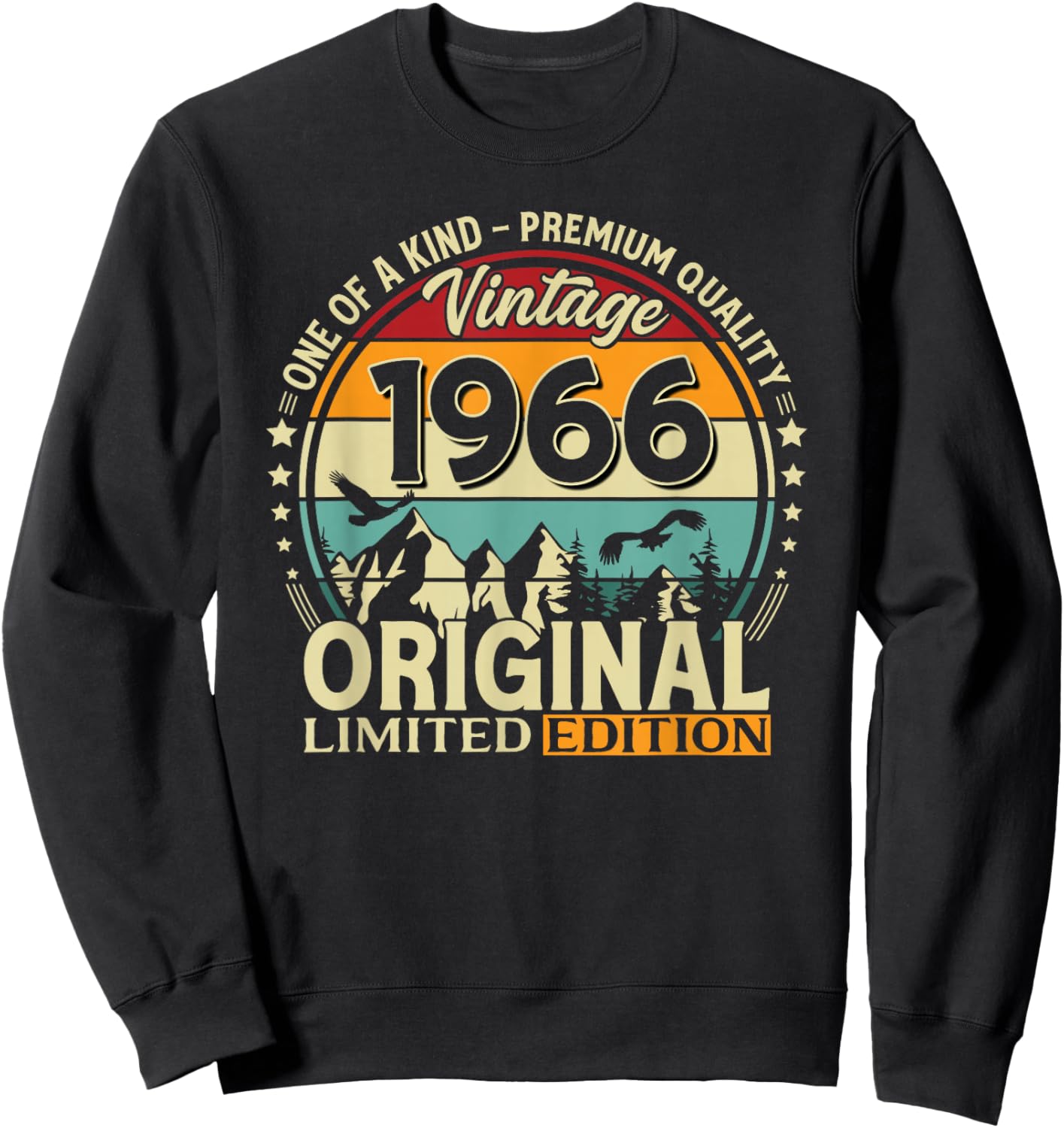 60. Geburtstag Mann Frau Geschenk Vintage Jahrgang 1966 Sweatshirt - Sweatshirt | Black
