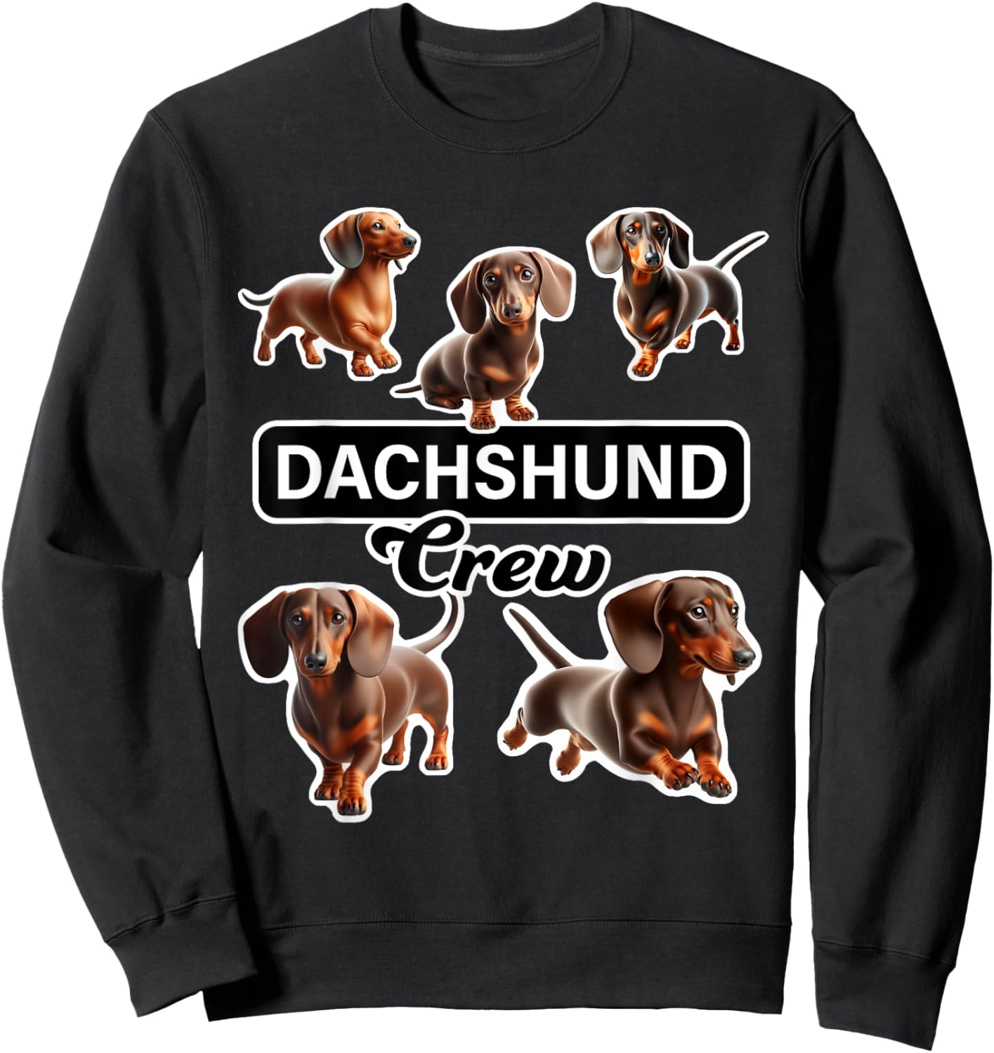 Smooth Dachshund Crew Sweatshirt - Sweatshirt | Black
