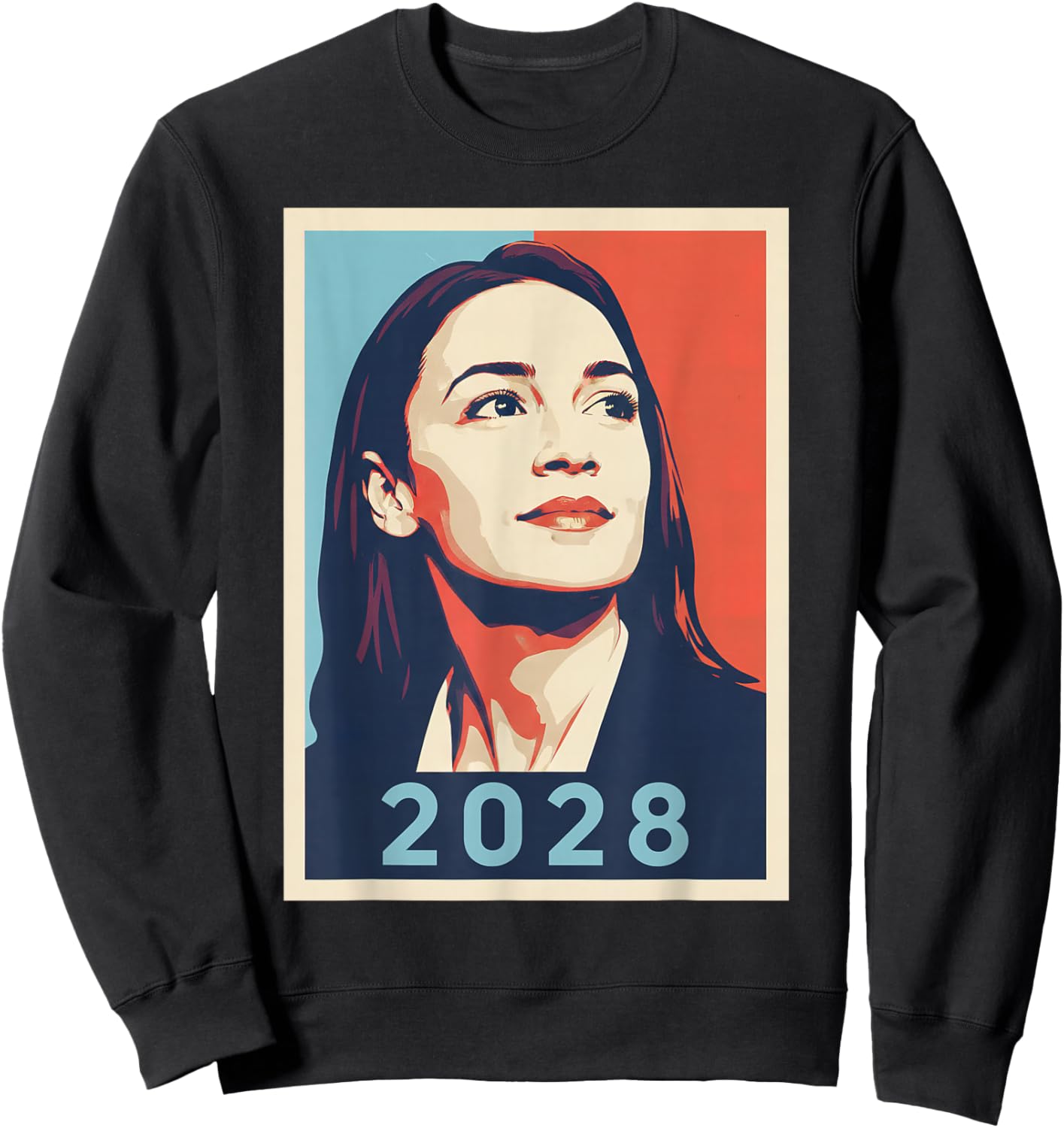 AOC Alexandria Ocasio Cortez 2028 for President Election Sweatshirt - Sweatshirt | Black