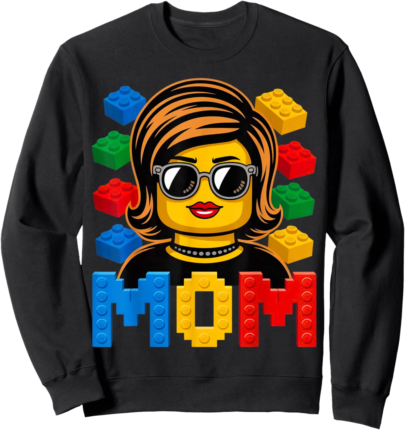 Family Mom Master Builder Building Bricks Blocks Mothers Day Sweatshirt - Sweatshirt | Black