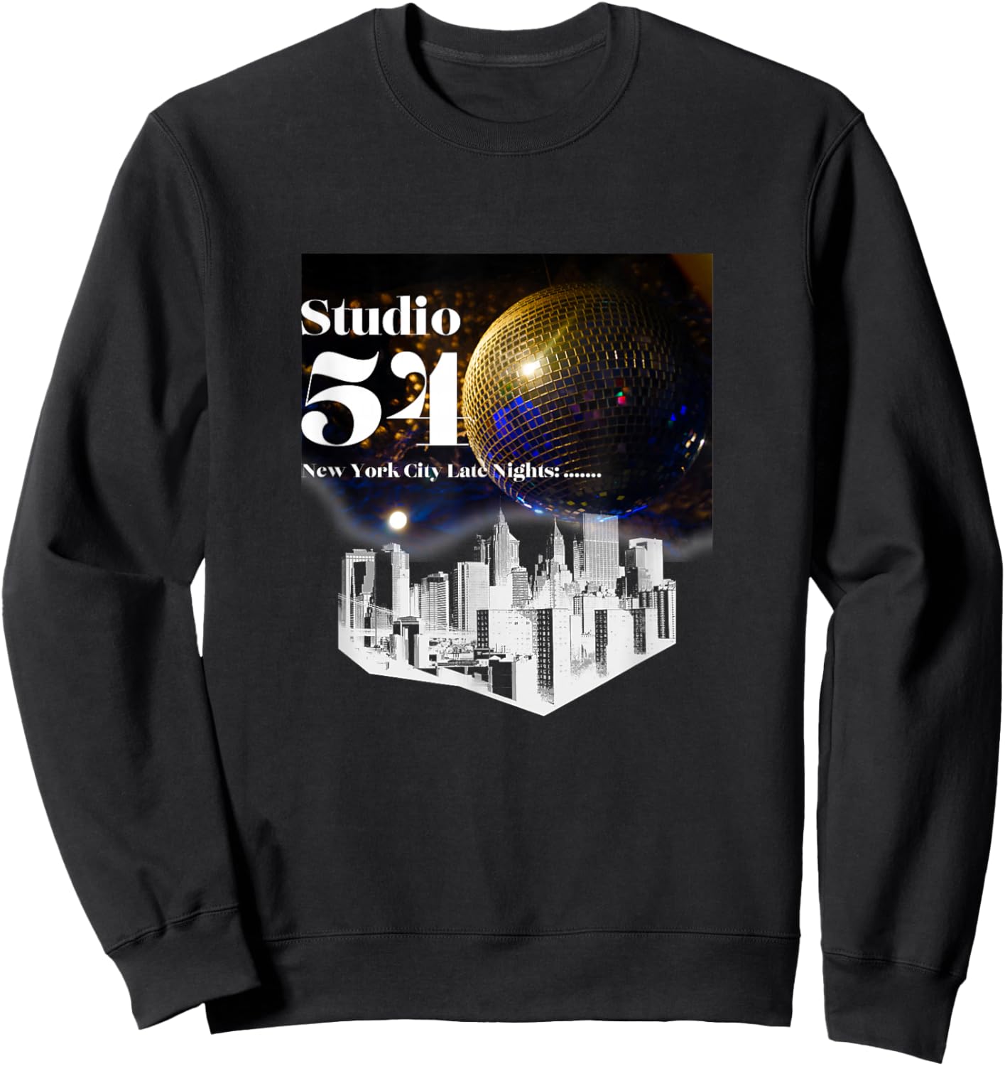 Disco Freaks Store Studio 54 Disco - -Adults, Kids - Black - Small - Short Sleeve Sweatshirt - Sweatshirt | Black