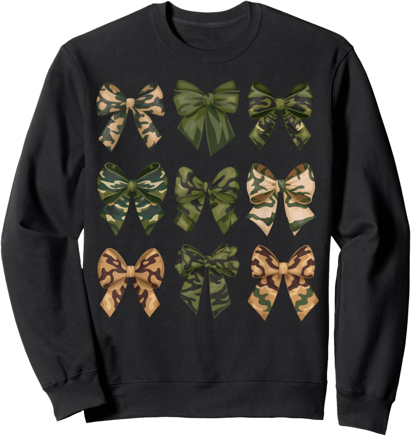 Camo Coquette Bow Duck Hunt Duck Hunting Women Sweatshirt - Sweatshirt | Black