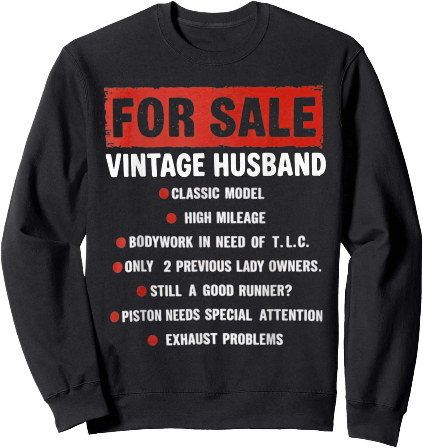 Funny for Sale Vintage Husband Classic Model Fathers Day Sweatshirt - Sweatshirt | Black