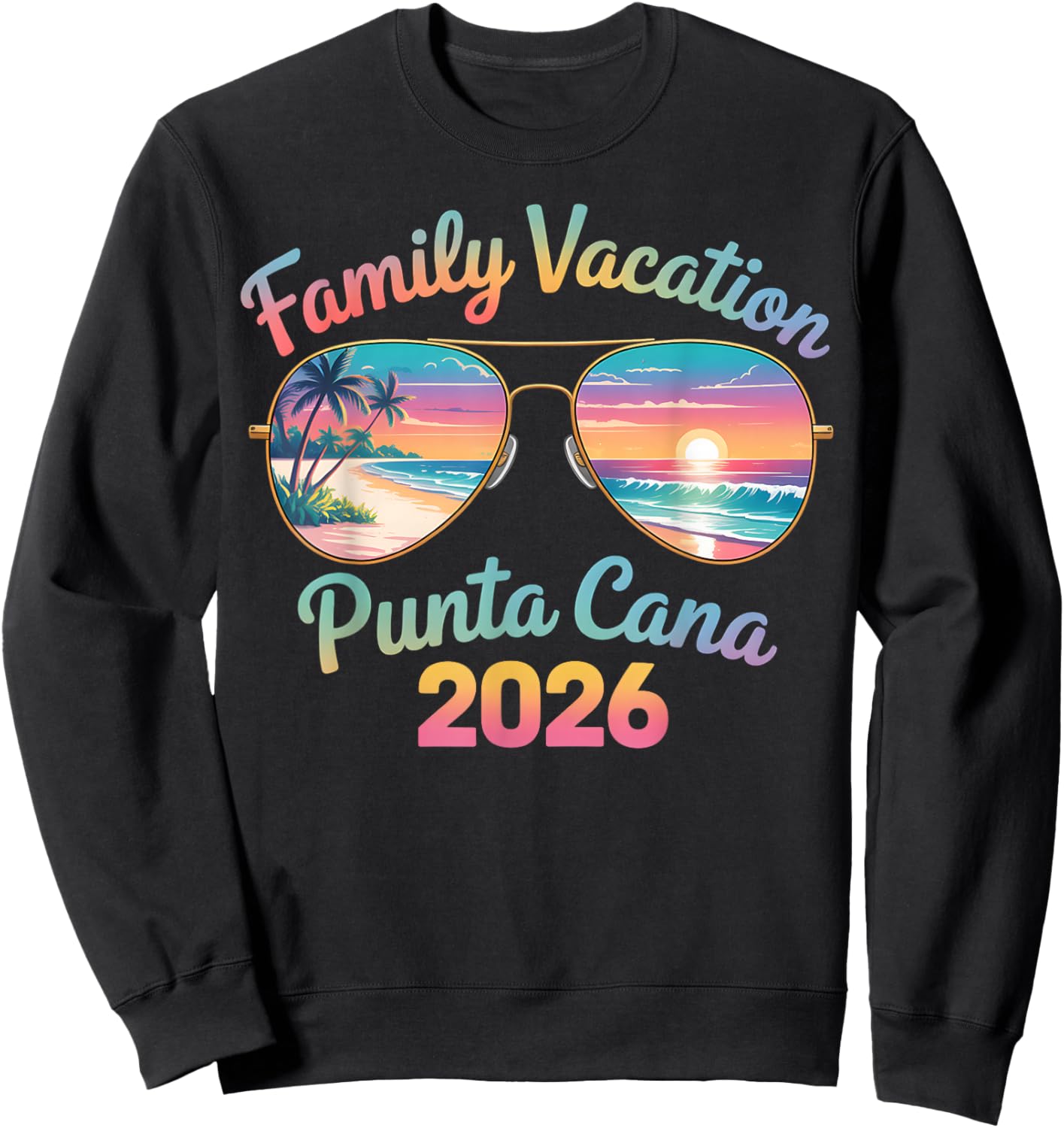 Punta Cana 2026 Family Vacation Matching Beach Trip Sweatshirt - Sweatshirt | Black