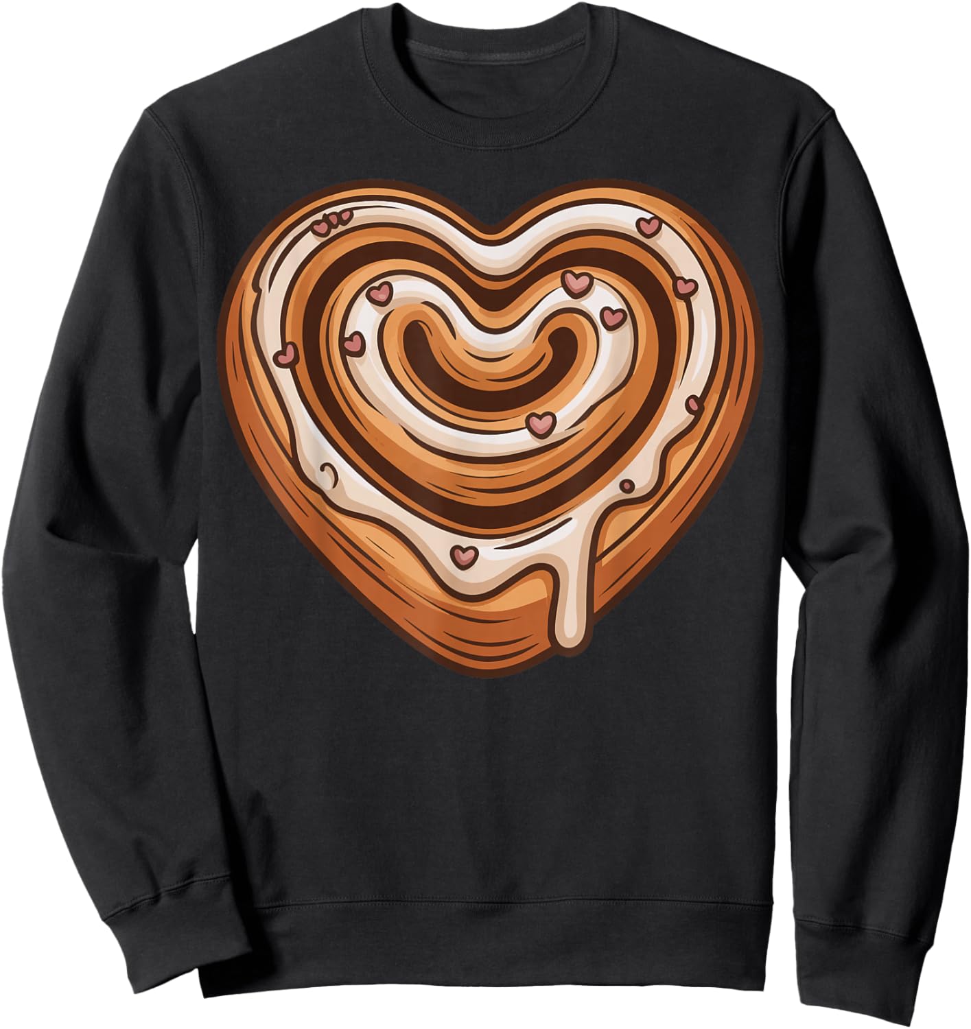 Cinnamon Roll Heart Sweatshirt - Sweatshirt | Black