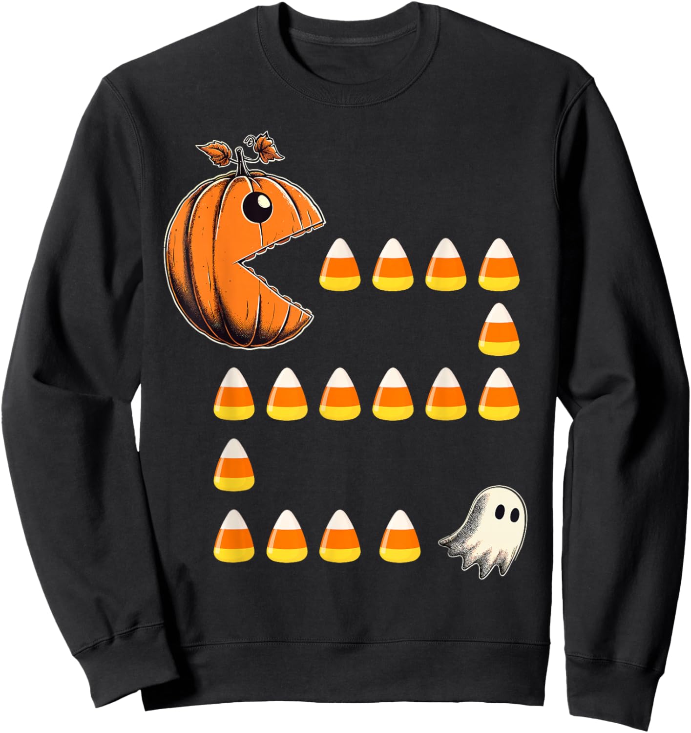 Funny Halloween Pumpkin Candy Corn Trick or Treat Sweatshirt - Sweatshirt | Black
