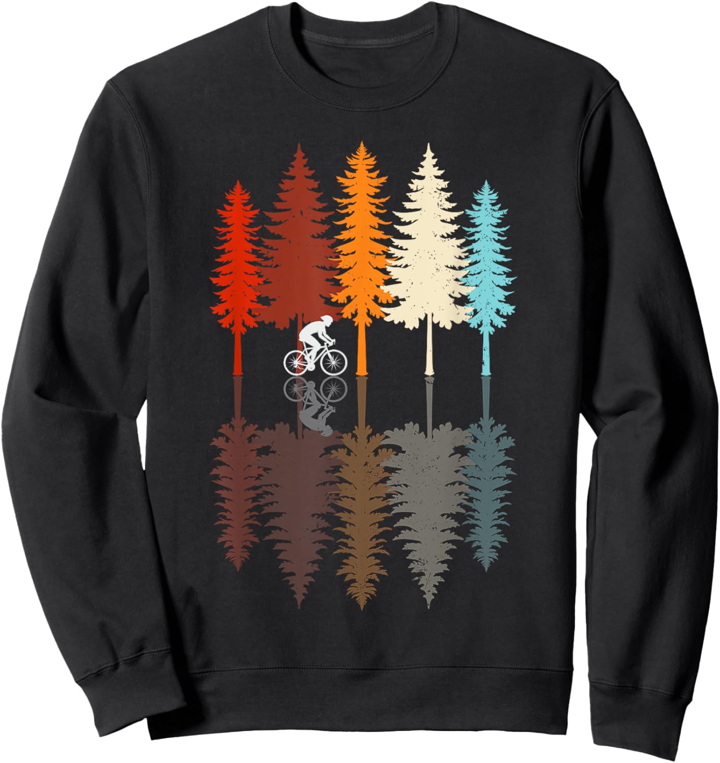 Vintage Cycling Retro Forest Road Bike Bicycle Bicycling Sweatshirt - Sweatshirt | Black