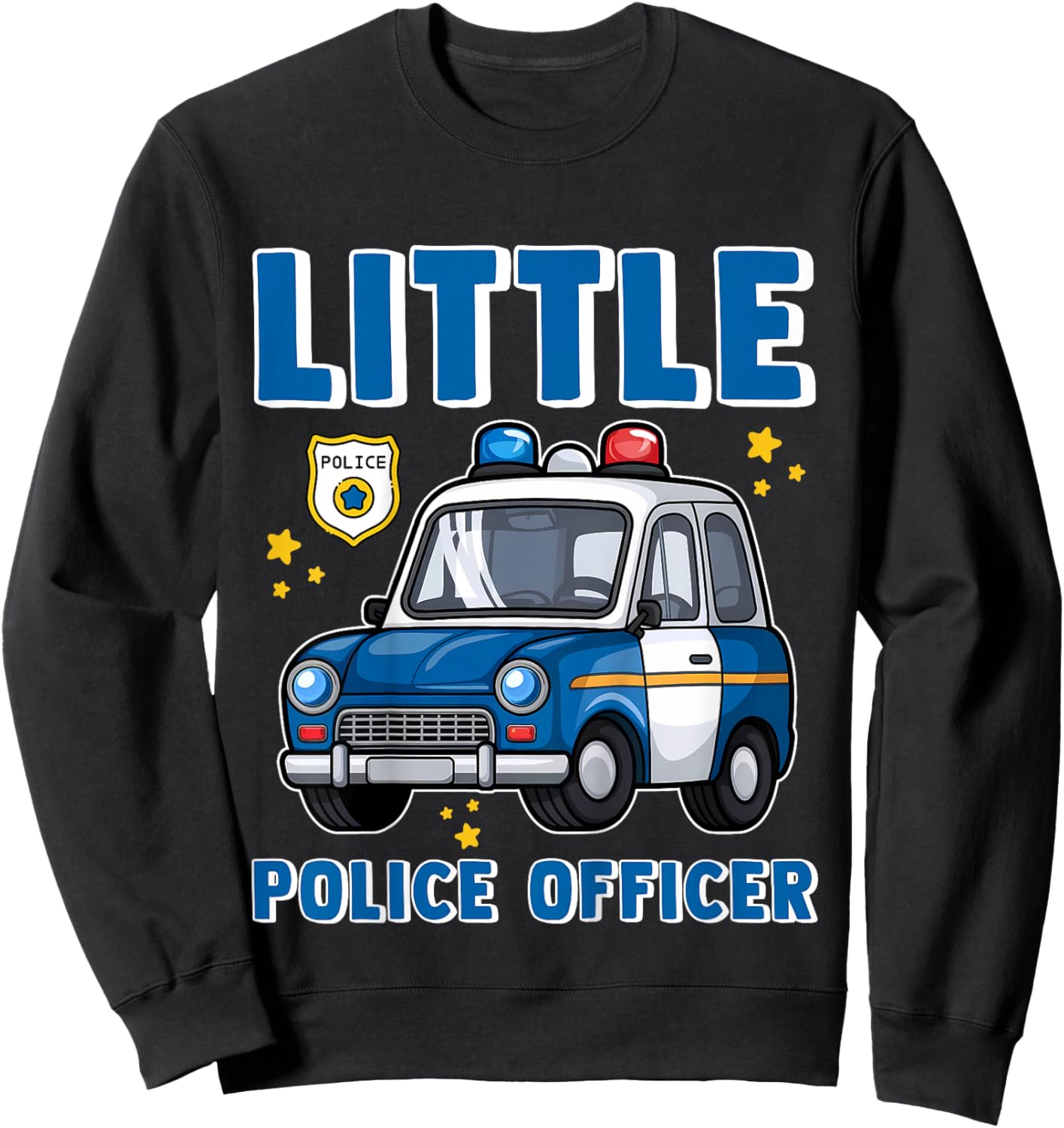 Kids Little Police Officer Cop Car Policeman Toddler Boys Youth Sweatshirt - Sweatshirt | Black