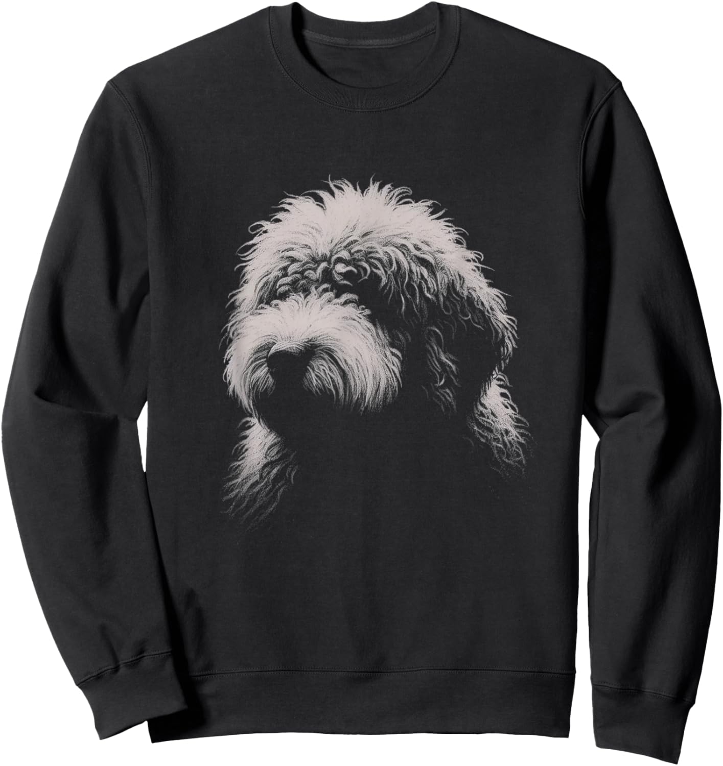 Sheepadoodle Drawing Art Design Sweatshirt - Sweatshirt | Black
