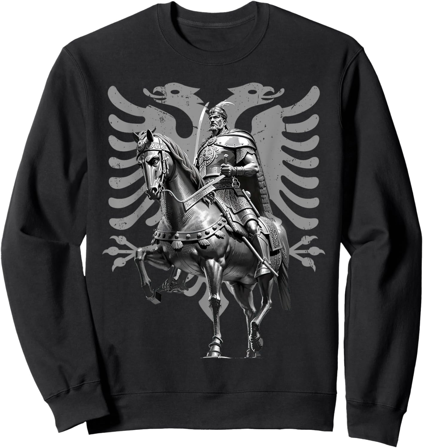 Albania Albanian Eagle Gift Kosovo Sknderbeu Skanderbeg Albania and Kosovo Flag Sweatshirt - Sweatshirt | Black
