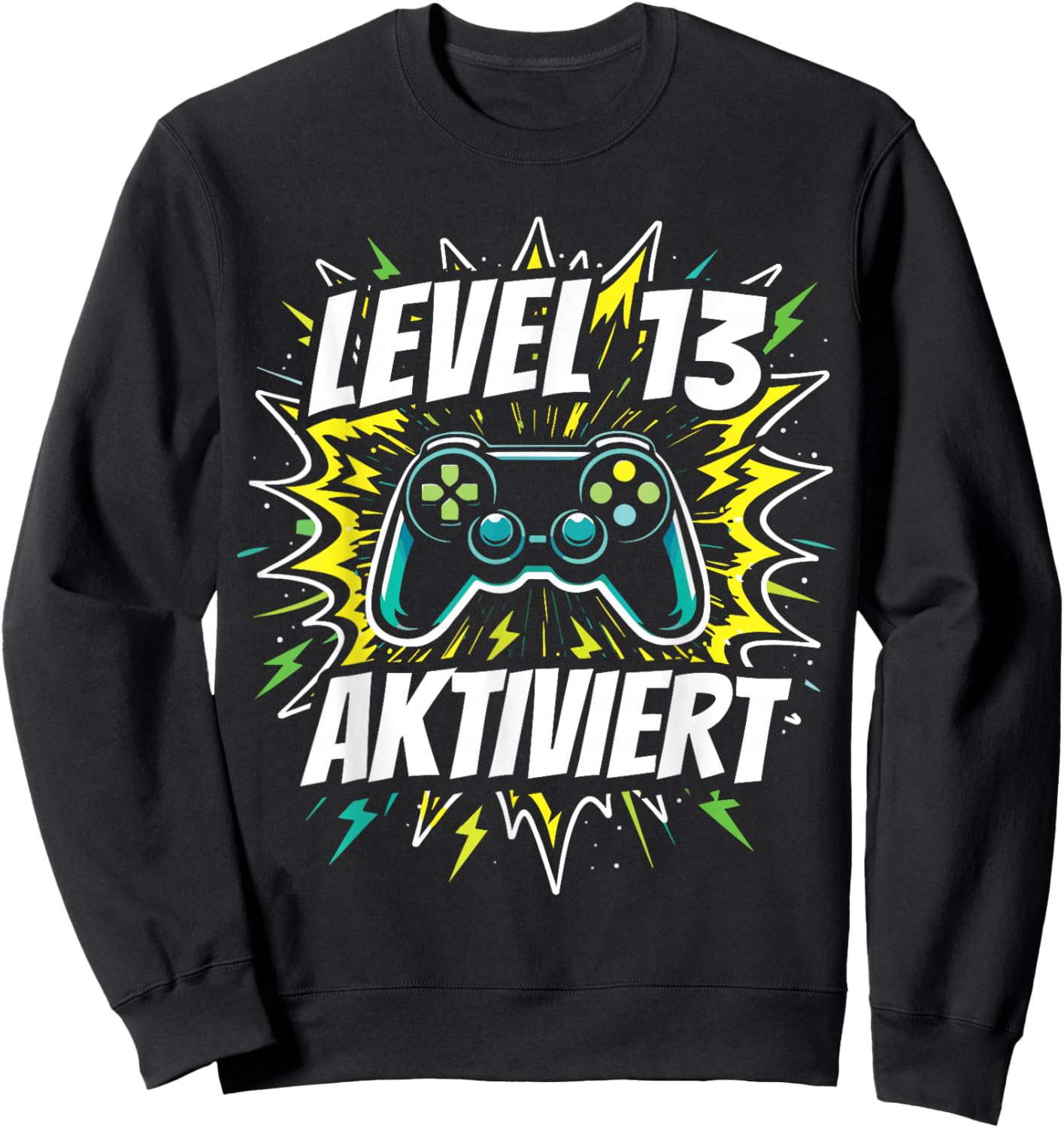 13. Geburtstag Jungen Video Gamer Level 13 Aktiviert Junge Sweatshirt - Sweatshirt | Black